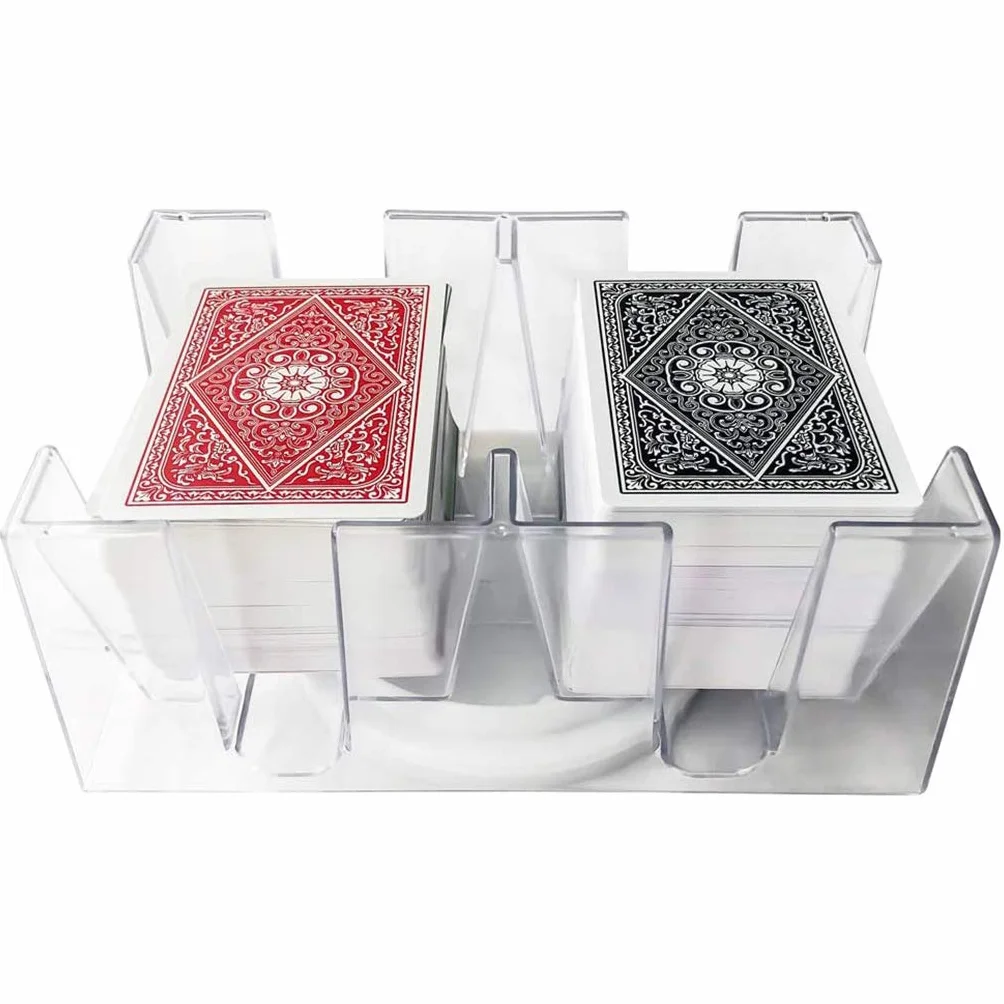 Caja de Cartas de póquer Transparente con Bandeja giratoria, Soporte para Juegos de Mesa