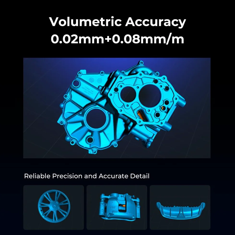 Creality CR-Scan Raptor Pro 3D Escáner de mano con velocidad de escaneo láser de hasta 60 fps y escaneo de luz estructurado, seguimiento antivibración, compatible con objetos de 5 a 4000 mm