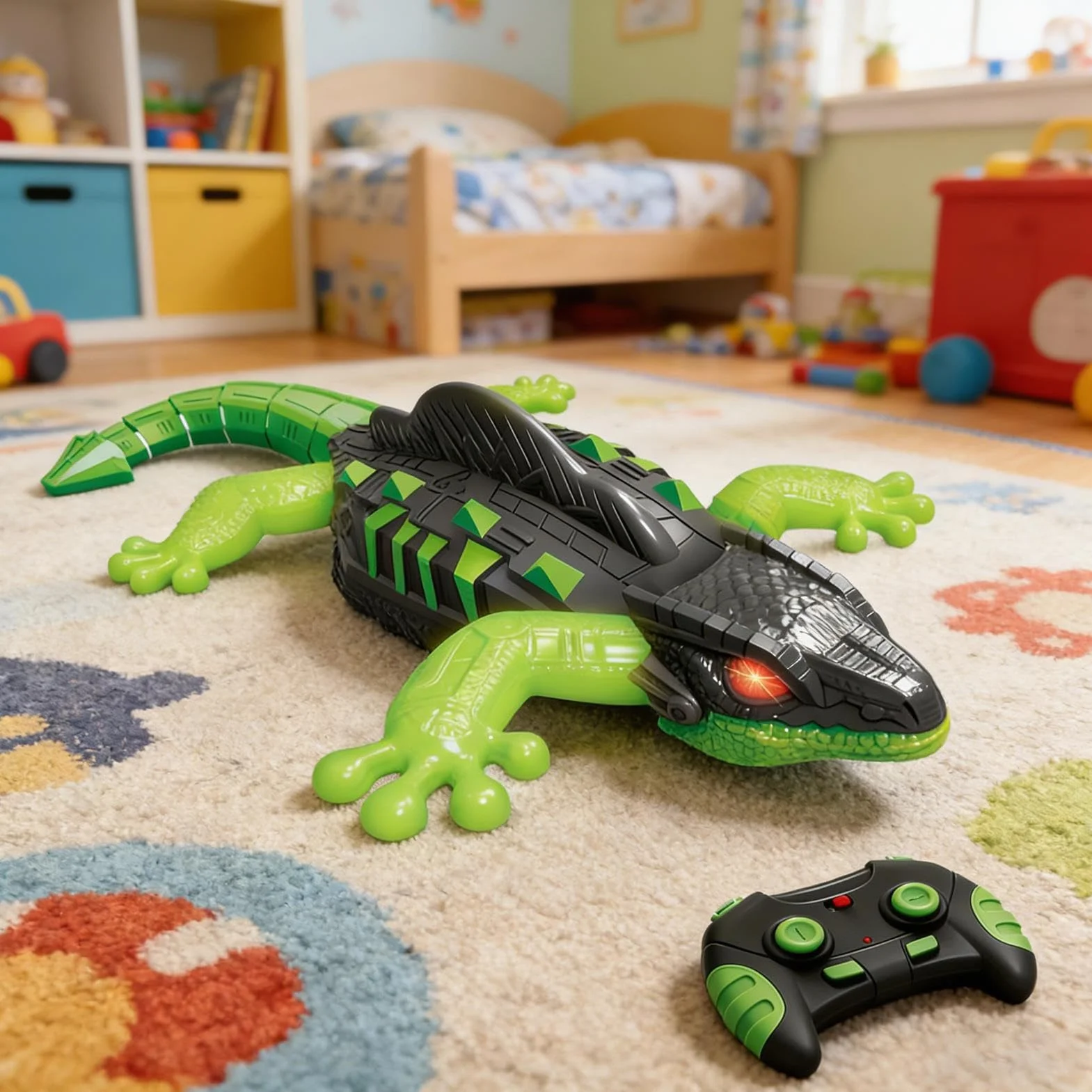 Gecko Radio Control Trepador Paredes Movimientos Realistas Led Luminosos Regalos Niños 3+ Años