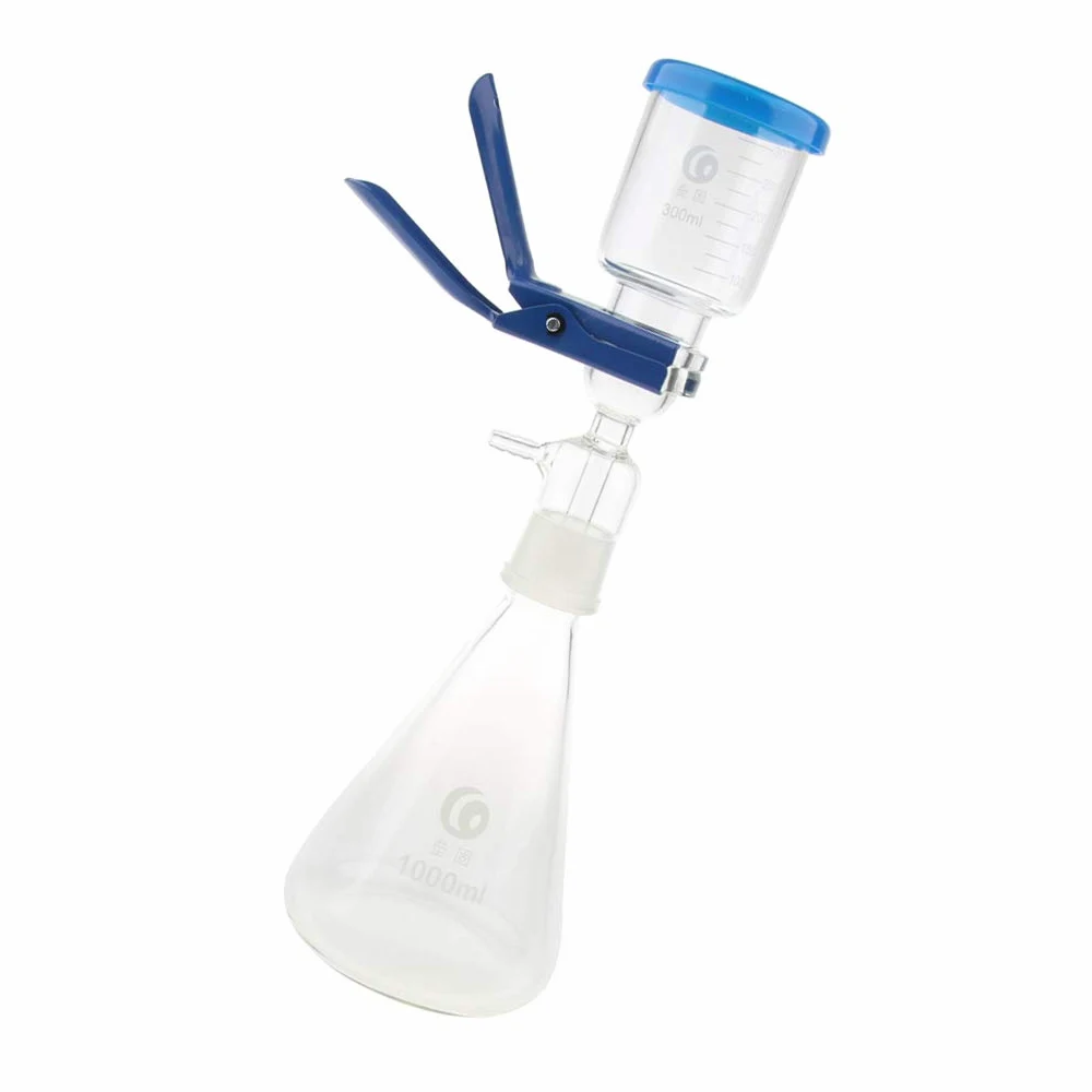 Aparato de filtración de laboratorio de 1000 ml con embudo y abrazadera