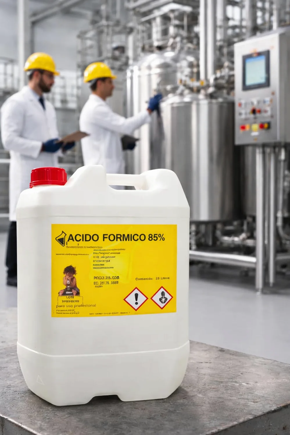 Acido Fórmico 85%. Envase 25 kg.