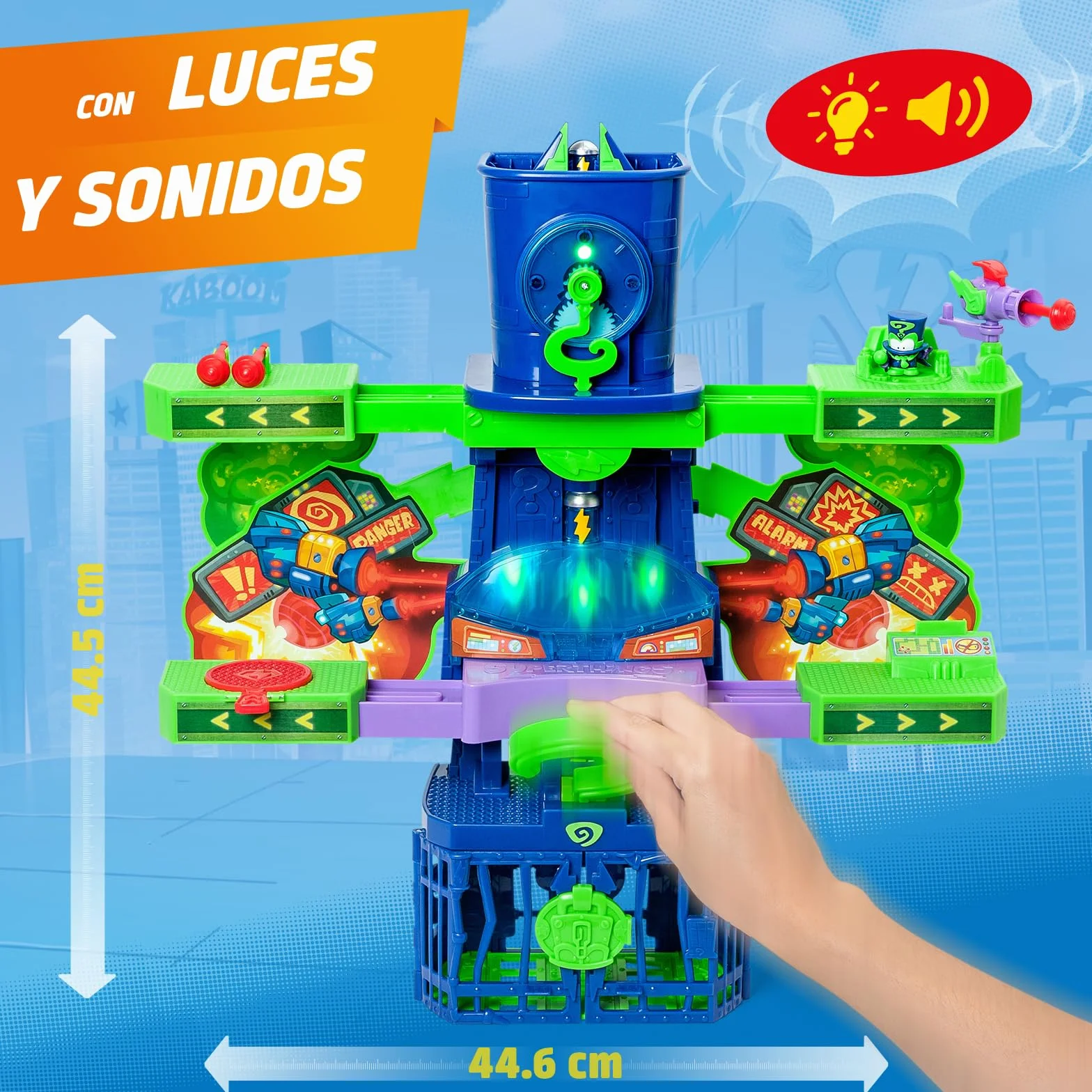 SUPERTHINGS KAZOOM Power Enigma Tower Torre de Enigma Serie TV Contiene 1 Torre 1 Exclusivo 1 Aeronave 1 Prisión 1 Catapulta 1 Disparador 3 Proyectiles