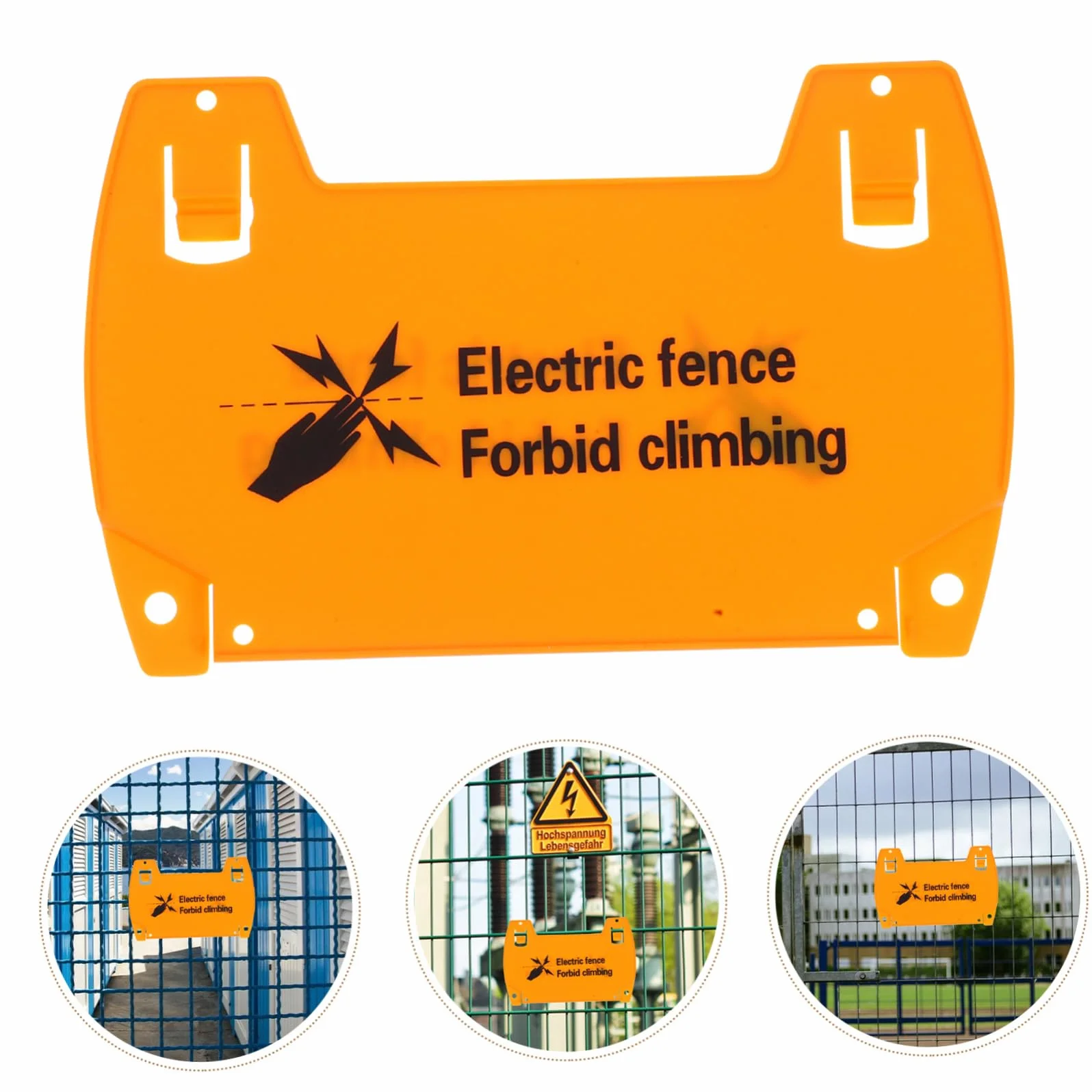 Señales de Plástico Amarillo de 6 Piezas para Advertencia y Cerca Eléctrica