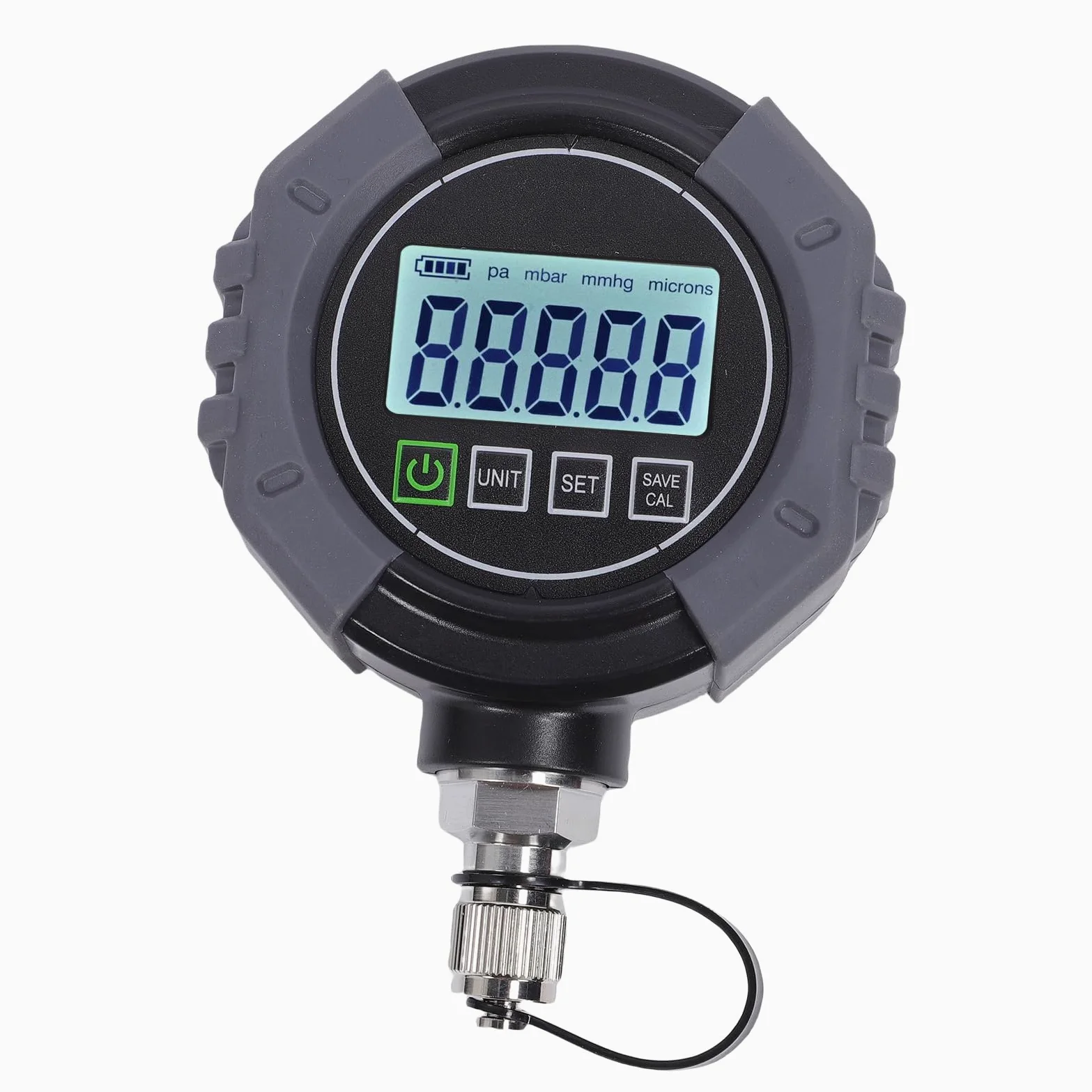 Medidor de Vacío Digital Medidor de Presión de Vacío de de Micrones HVAC Probador de Presión Digital 0 a 75000 Micrones 4 Unidades Monitoreo de Aplicaciones con LCD