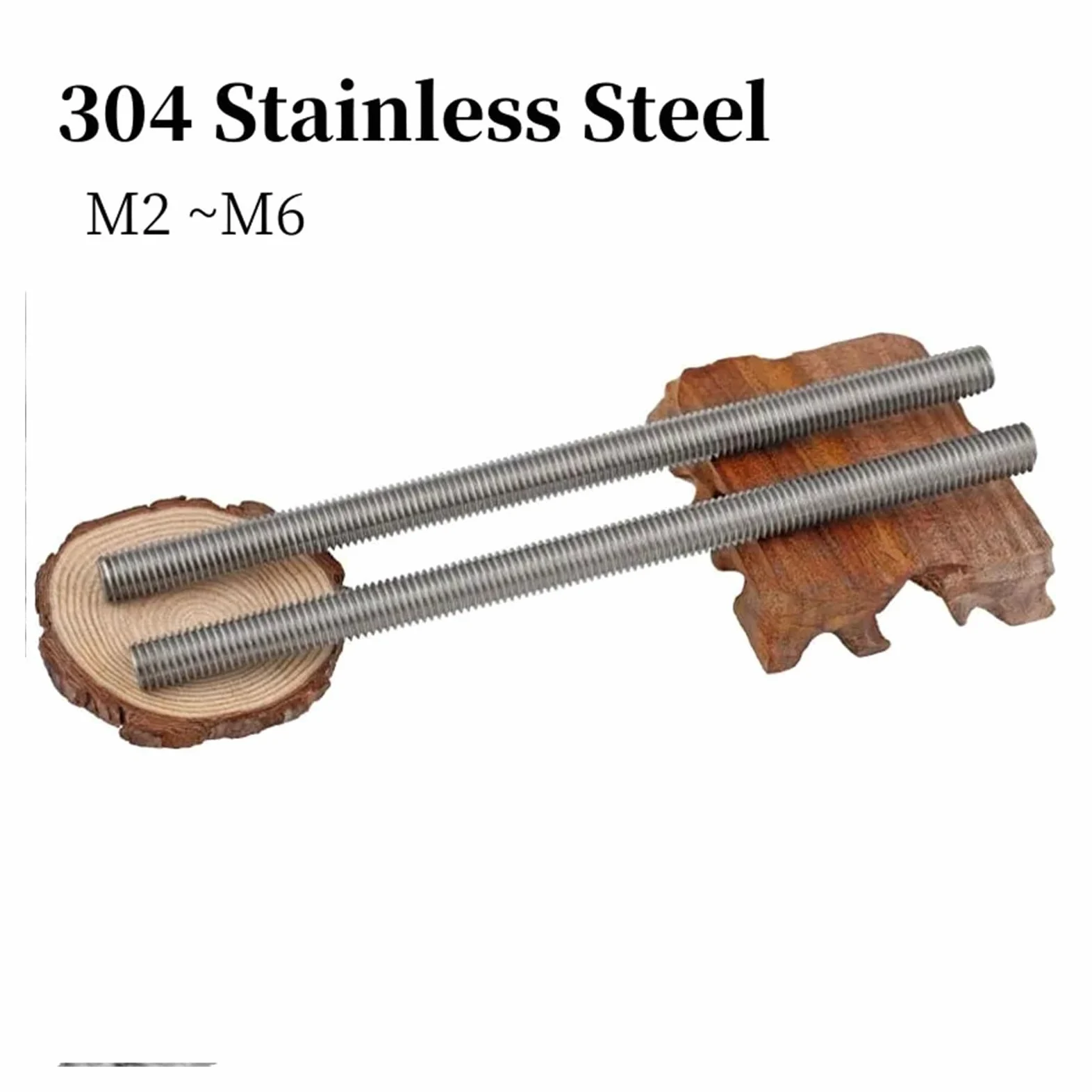 Varilla roscada de acero inoxidable, Stainless Steel Full Thread Headless Bolt Stud Multiple Sizes(10pcs,M6x400)