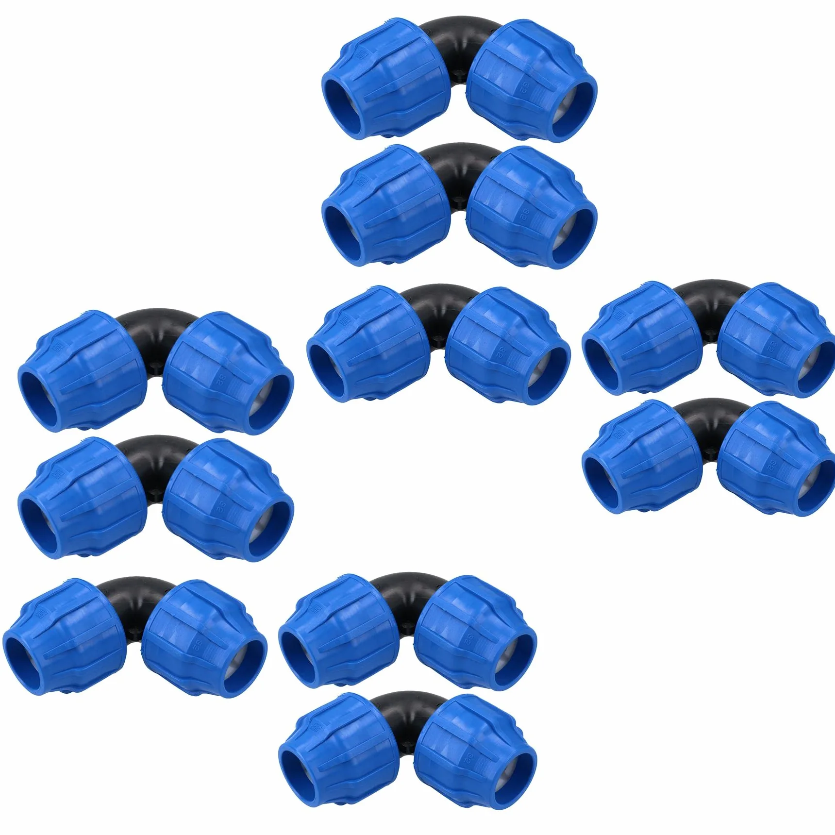 32 x 32 mm MDPE codo 90 grados compresión acoplamiento conector 10PK