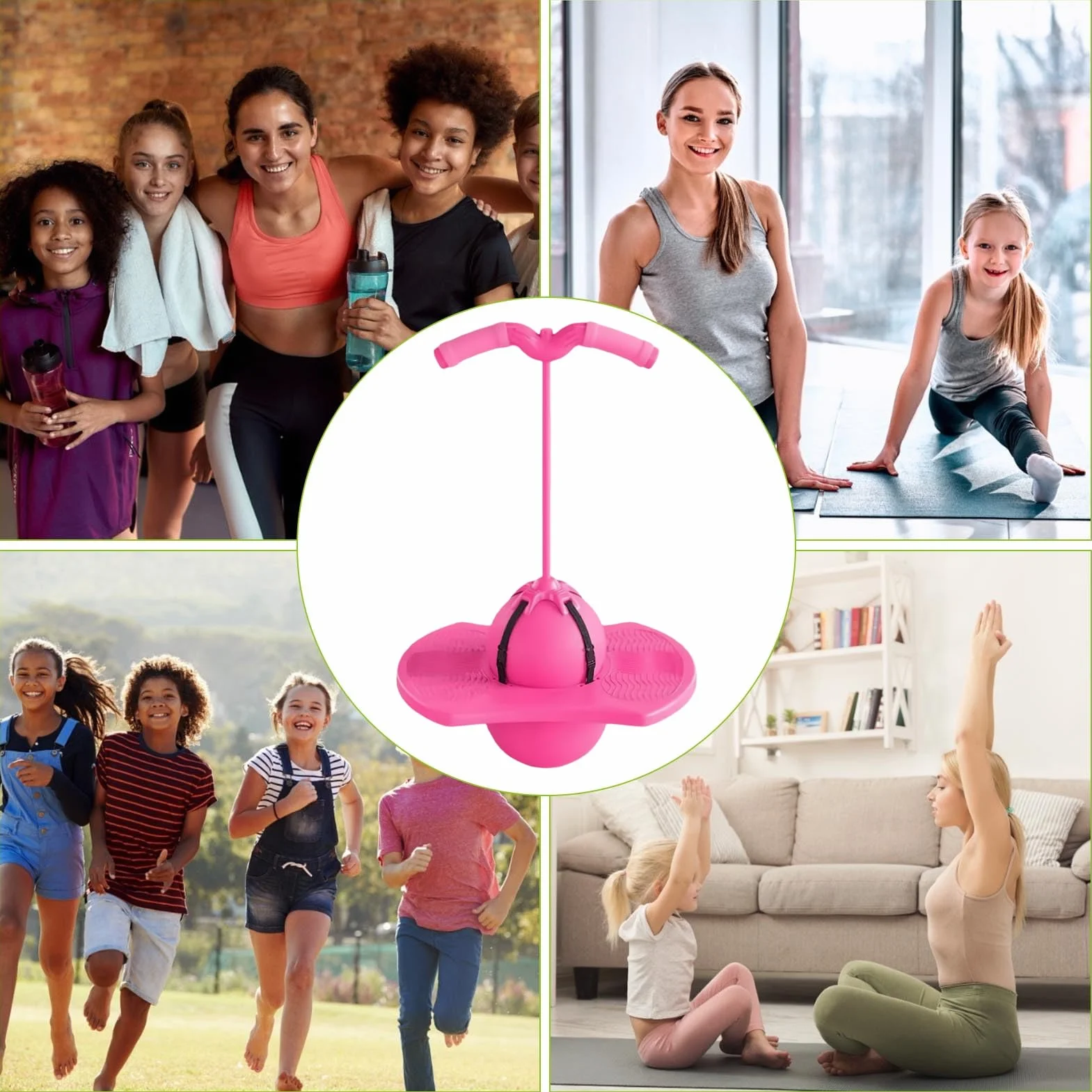 Pelota De Equilibrio Antideslizante para Niños Entrenamiento Tabla De Rebote Saltarina con Mango