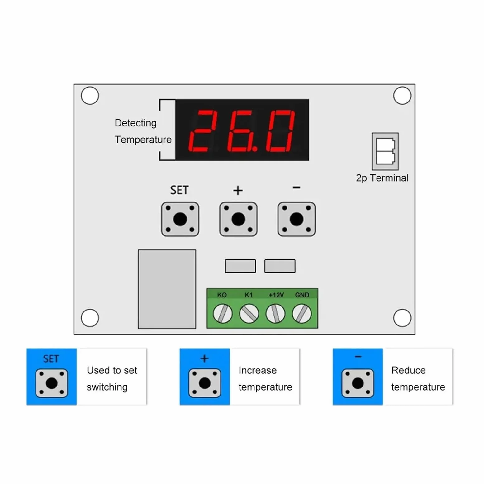 Termostato digital XH-W1209, 2/4 unidades, 50 ~ 110 ℃, 12 V, módulo controlador de temperatura con carcasa y prueba impermeable (2 juegos)