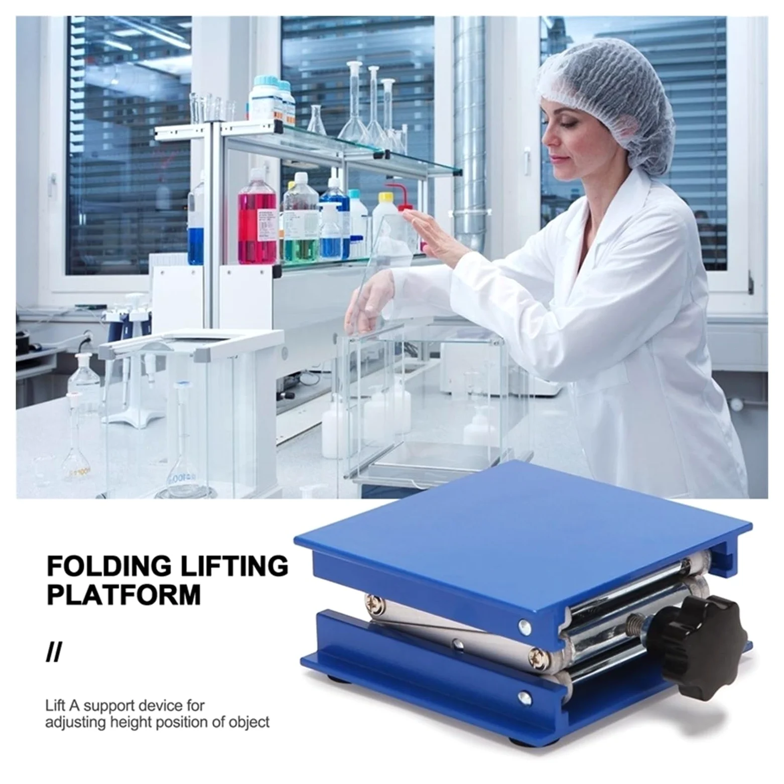 Plataforma Elevadora De Tijera con Gato Laboratorio Aleación Aluminio/Mesa Plegable, Control Altura Perfecto For Trabajo, Físico ElevacióN FáCil