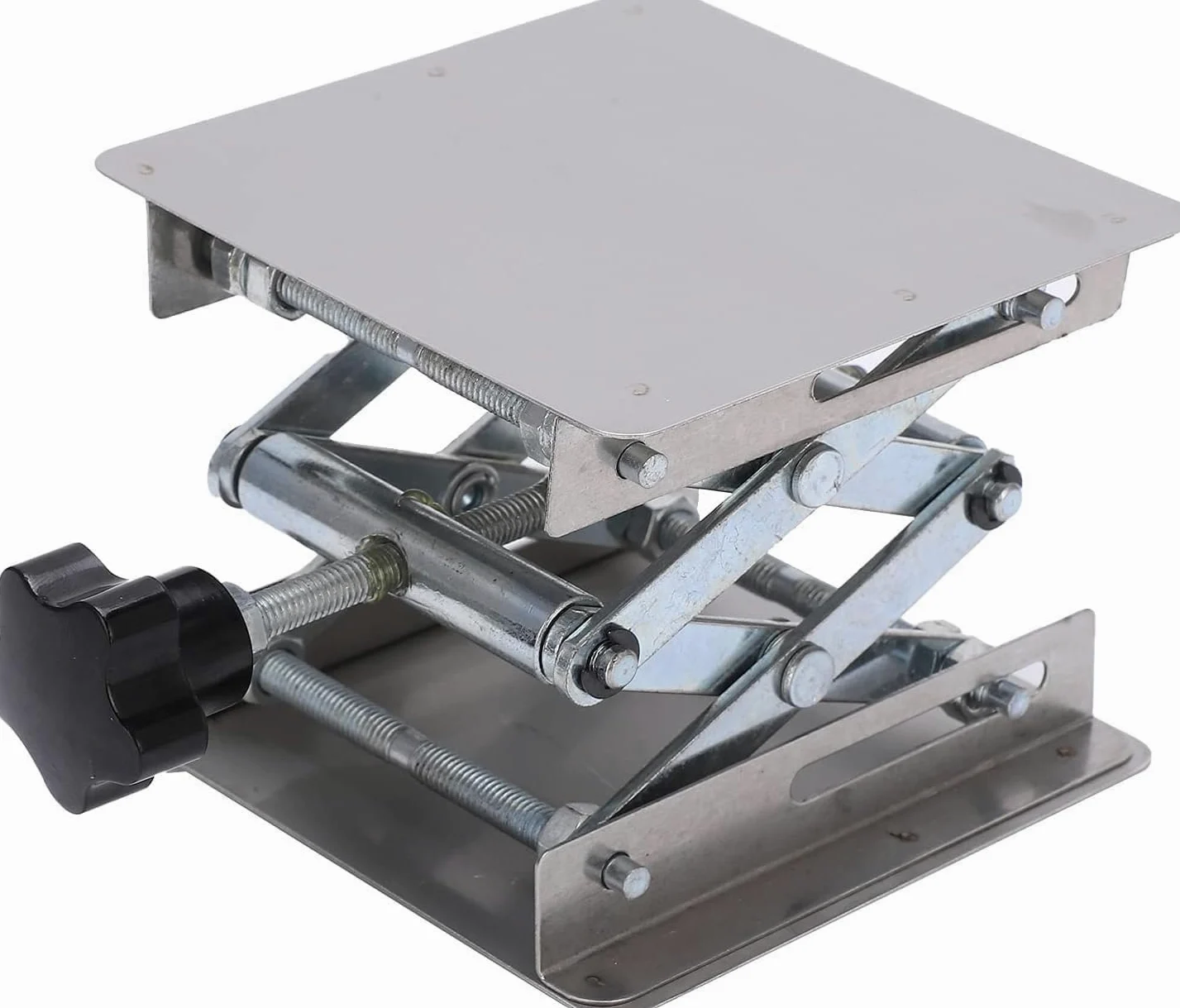 Mesa de elevación manual, plataforma de elevación de tijera de acero inoxidable para coches RC y laboratorio, alta capacidad de carga, 30 x 30 cm