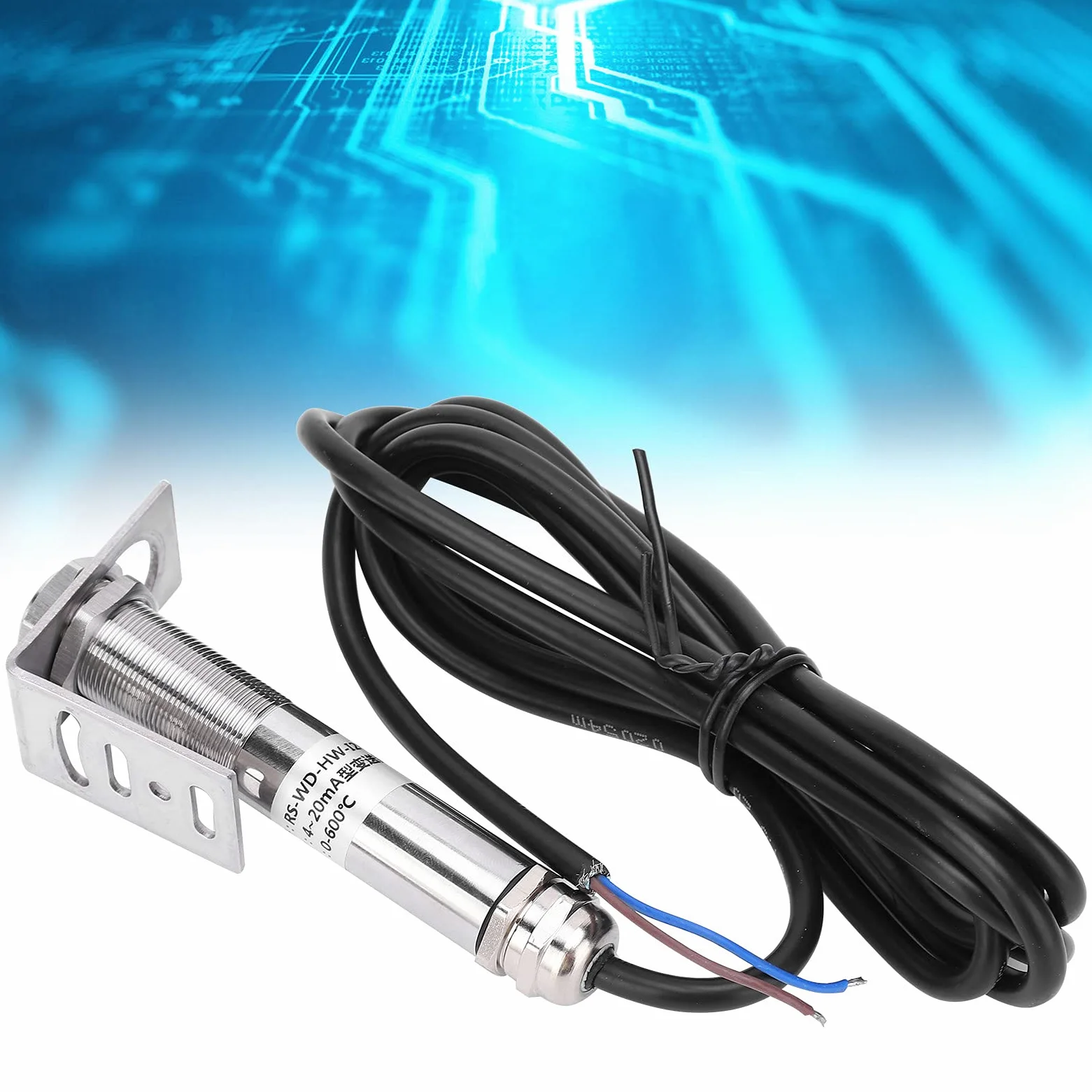 Cocoarm Sensor de Temperatura Infrarrojo sin Contacto Termómetro Infrarrojo de Acero Inoxidable 10 a 30 VCC 4 a 20 MA 32 a 572 Grados Fahrenheit para Alimentos Aceite Agua Metal Vidrio Monitoreo