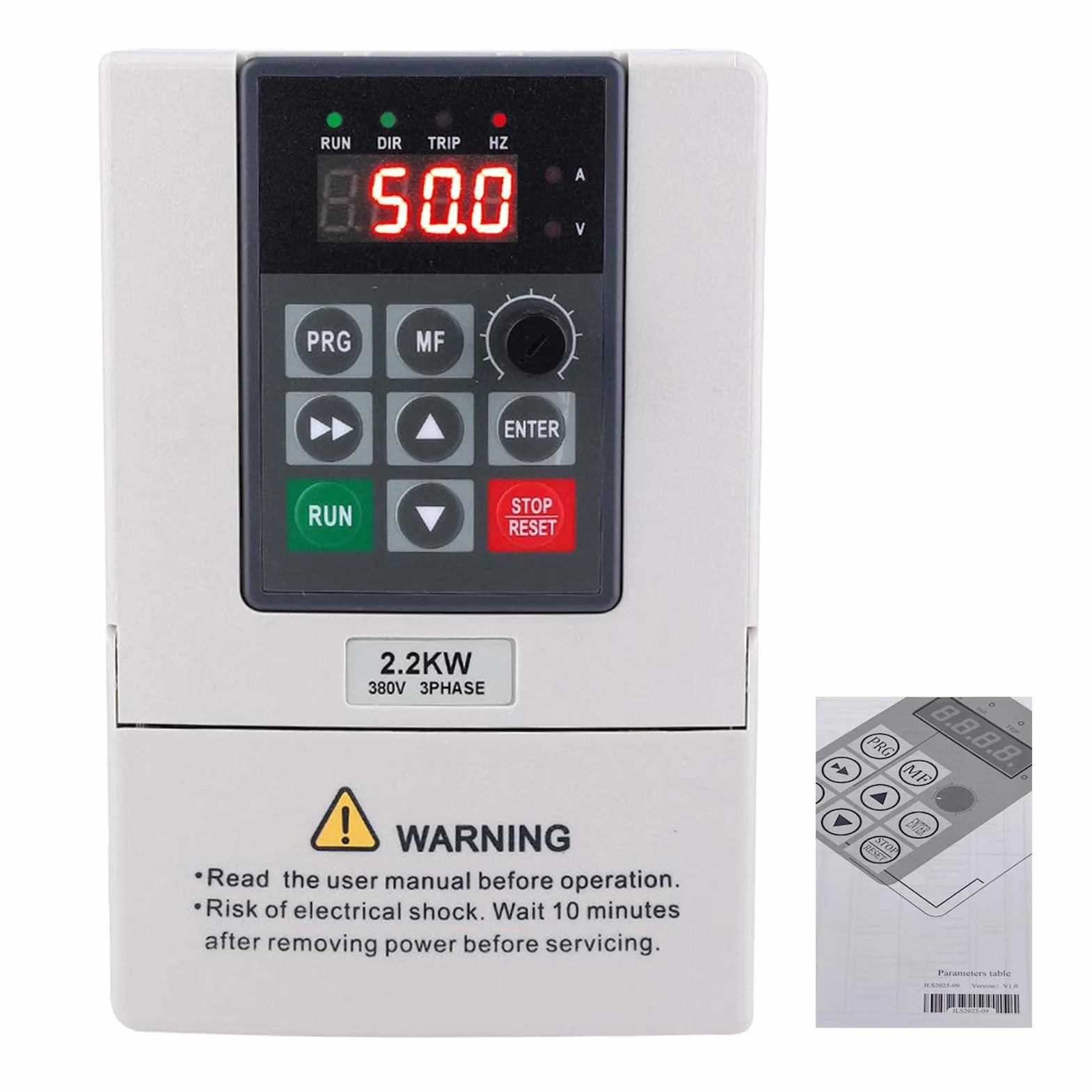 Variador 220 380, 2.2kw Variador de Velocidad del Motor Entrada Monofásica 220V, Salida Trifásica 380V Variador de Frecuencia para Control de Velocidad del Motor