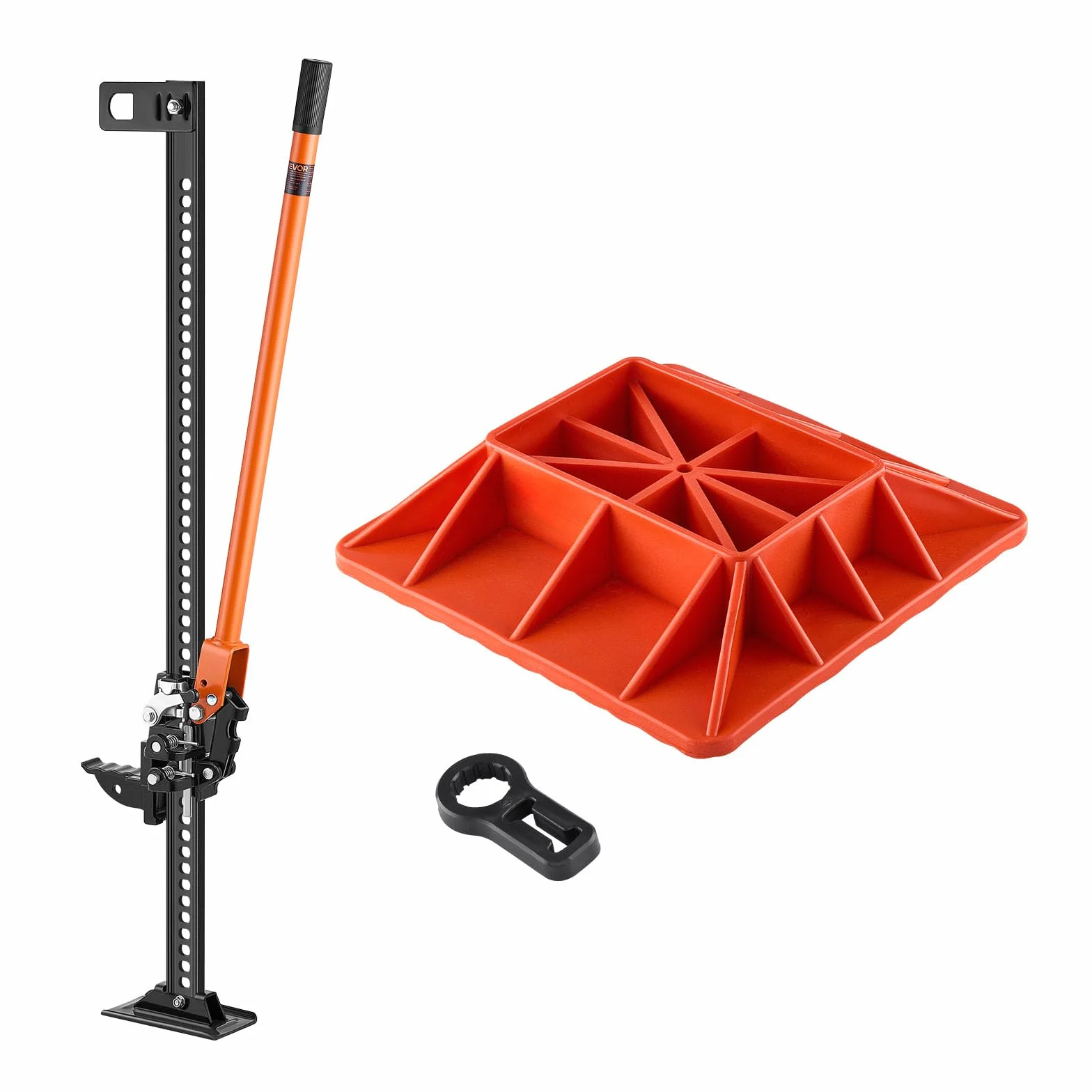 VEVOR Gato Agrícola con Base 122 cm con Elevación Alta y Trinquete Carga Máxima de 3,18 T para Uso Todoterreno de Alta Resistencia con Rango de Elevación de 130,1-1079,5 mm para Tractor, Camión, SUV