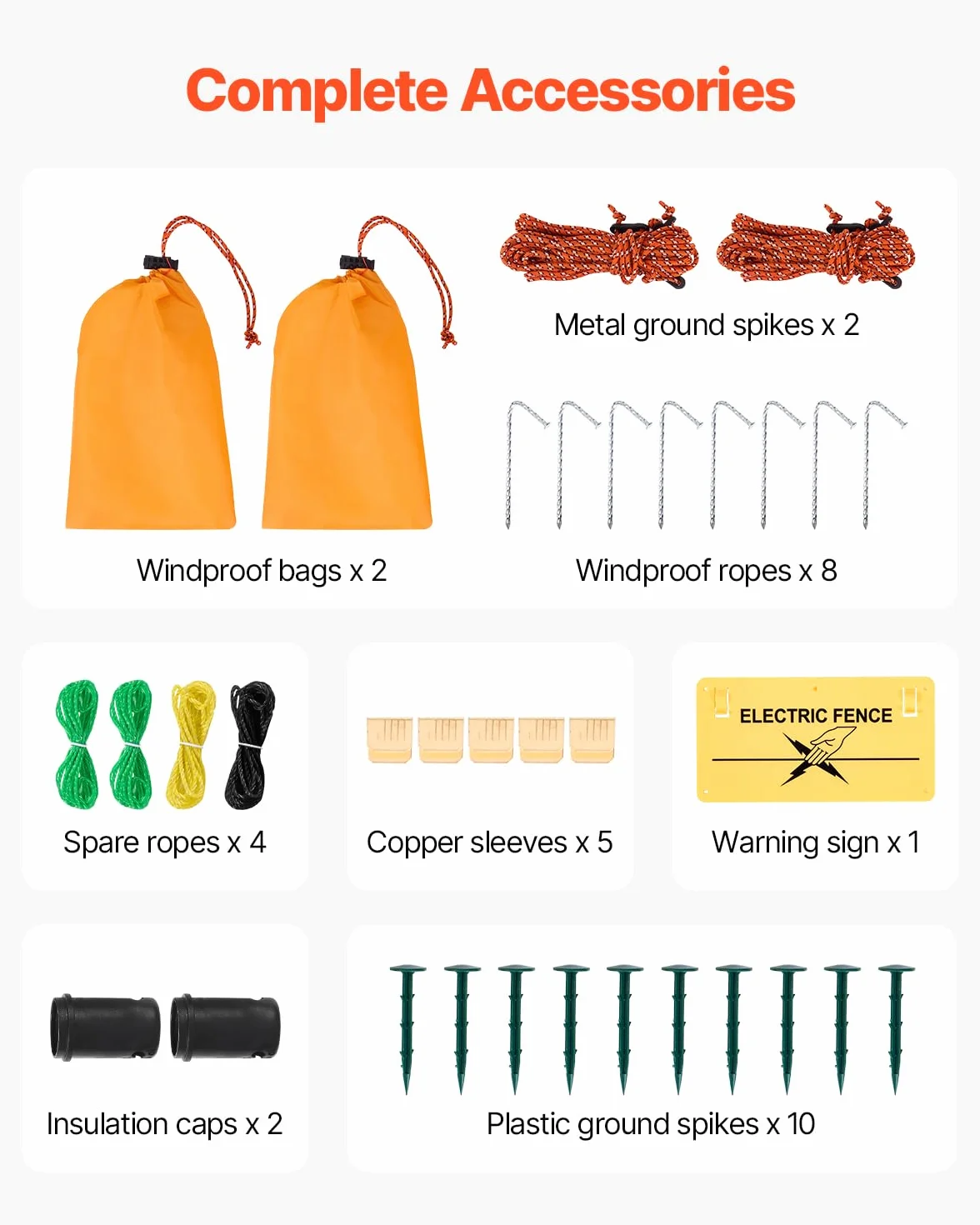 VEVOR Kit de red para cerca eléctrica cerca de red de PE 1,06 x 49,98 m con postes de estaca de doble púa malla utilitaria portátil para cabras, ovejas, corderos, ciervos, cerdos, perros, granjas