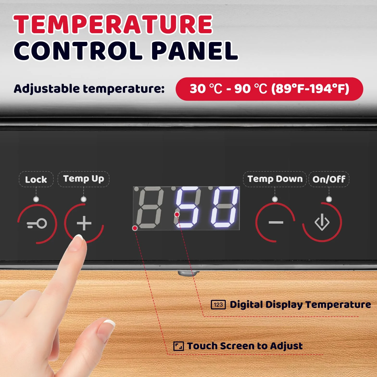 Calentador de Buffet Eléctrico 9L Acero Inoxidable con Control de Temperatura