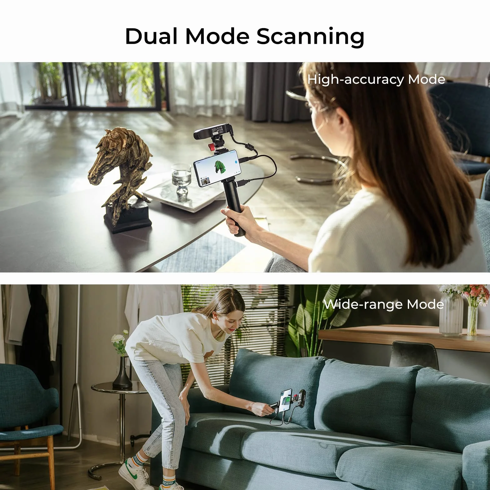 Creality - Escáner 3D CR-Scan hurón para impresión 3D, escáner de mano actualizado con alta velocidad de escaneo de 30 FPS, escaneo de modo dual, precisión de 0.1 mm para teléfono Android PC Win 10/11