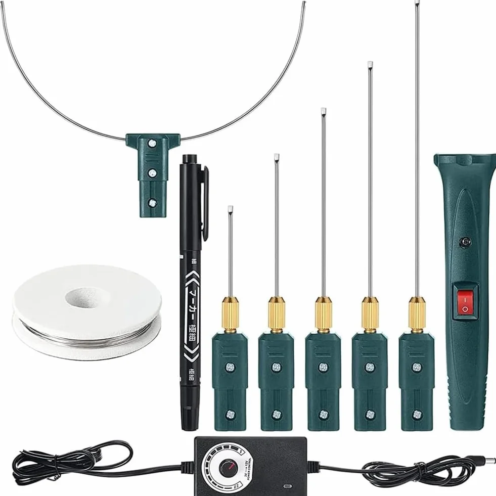 Kit de Cortador de Espuma de Alambre Caliente con Controlador de Temperatura 100-240V 24W para Tallado de Espuma EVA