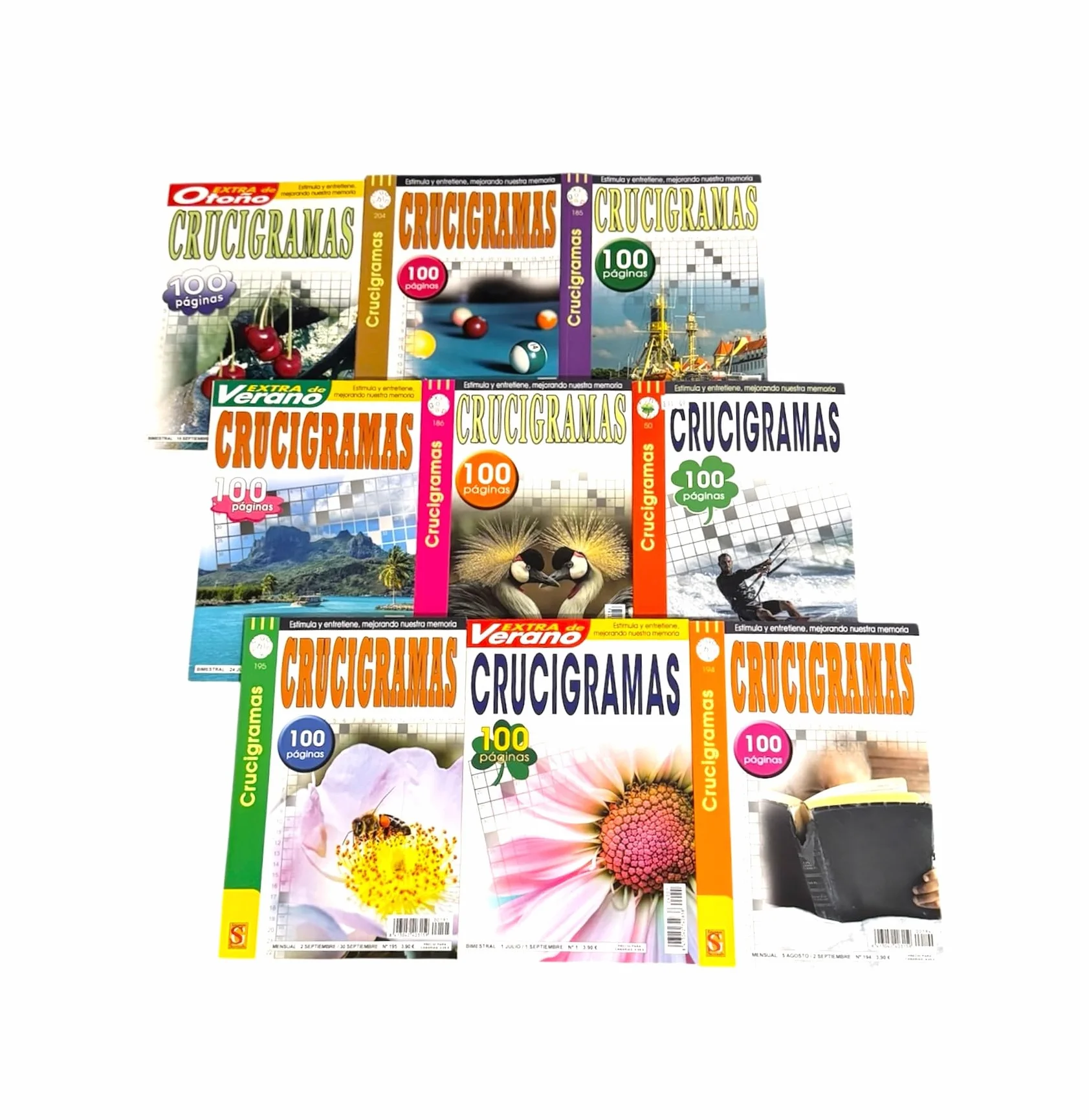 Pack 4 Libros Crucigramas Adultos Mayores 354 Pasatiempos Español Surtidos