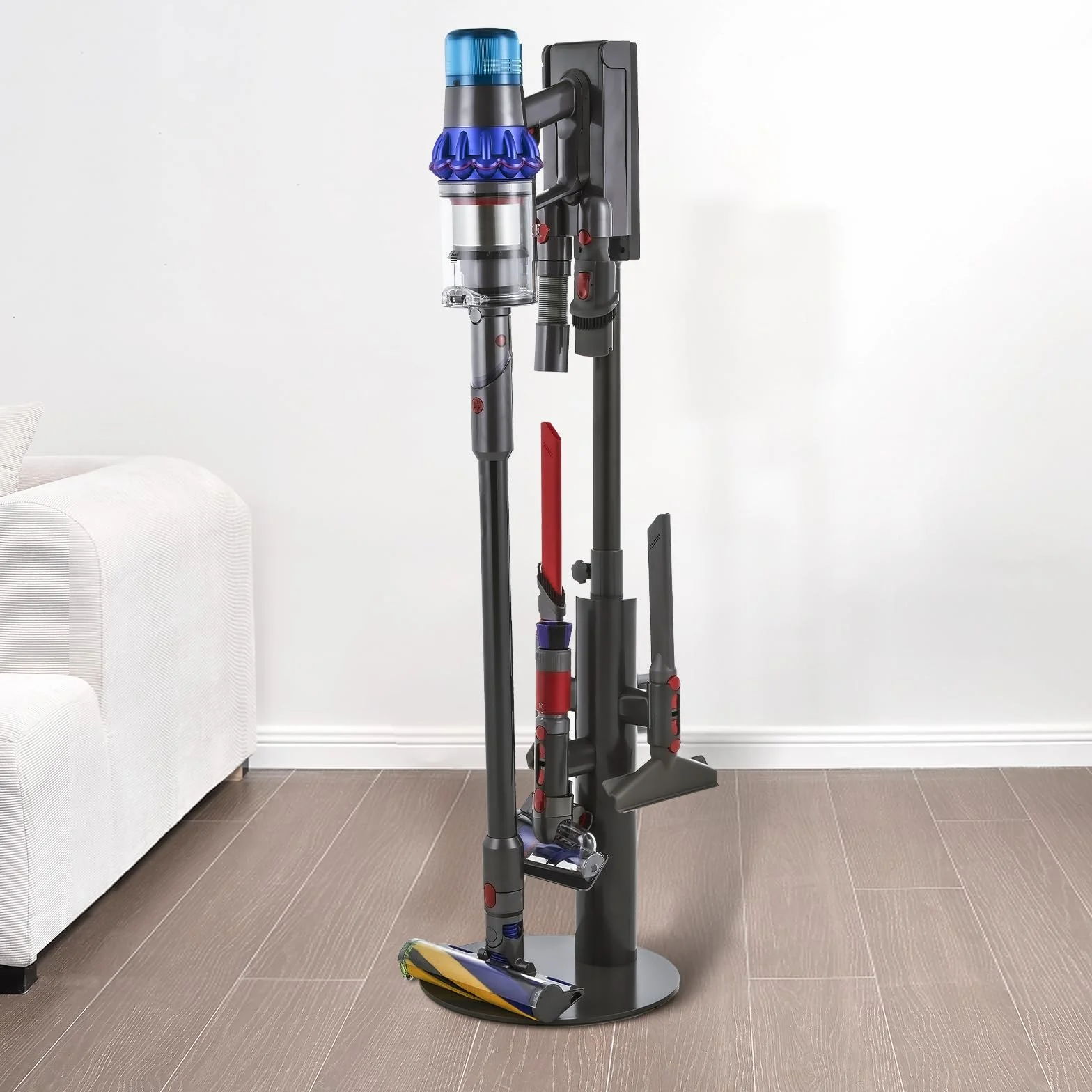 VEVOR Soporte de Aspiradora Compatible con Dyson V7 V8 V10 V11 V12 V15 SV10 SV12 SV14 SV18 SV21, Altura Ajustable 87,5-130 cm