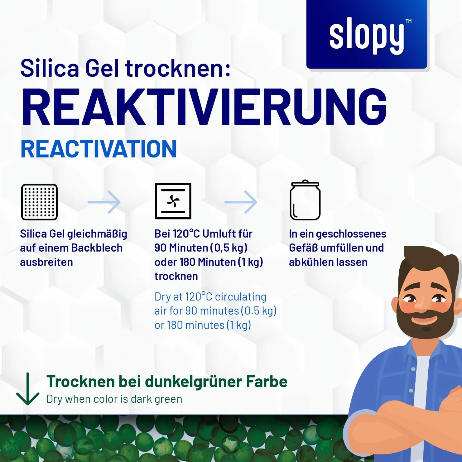 Gel de sílice para impresión 3D Filamento 900 g – Regenerable con indicador de color