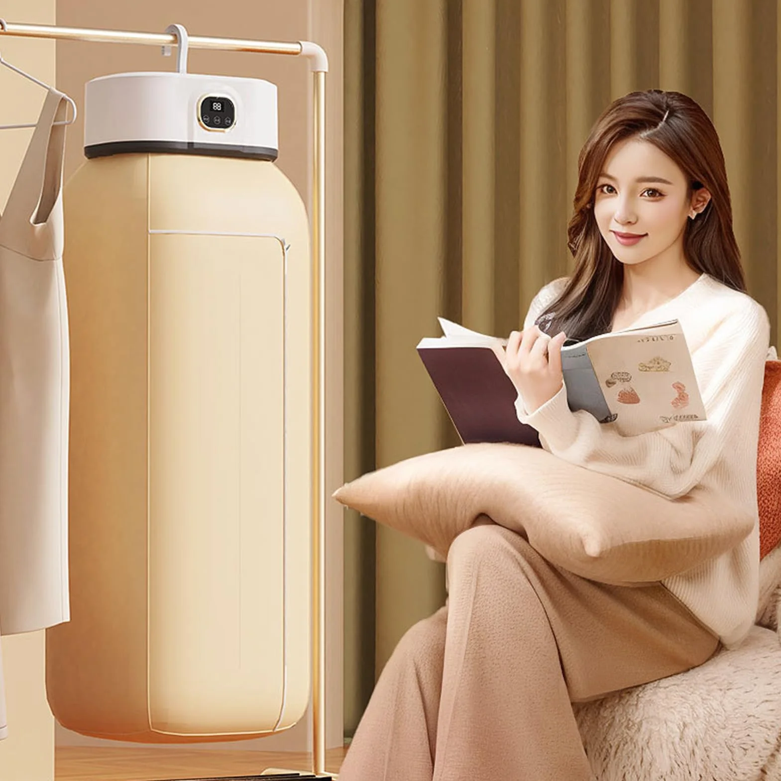 Secadora Portátil de Ropa Eléctrica Pequeña para Hogar Dormitorio Apartamento