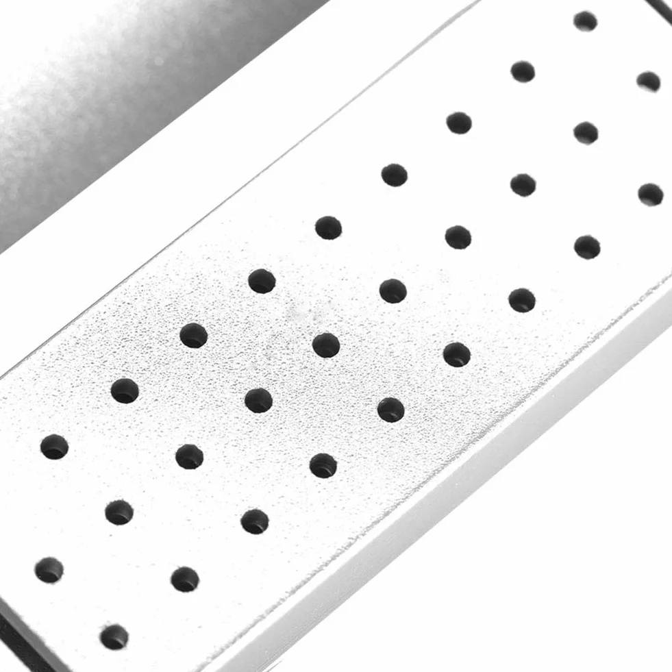Caja de desinfección de aluminio para fresas dentales 30 agujeros plata
