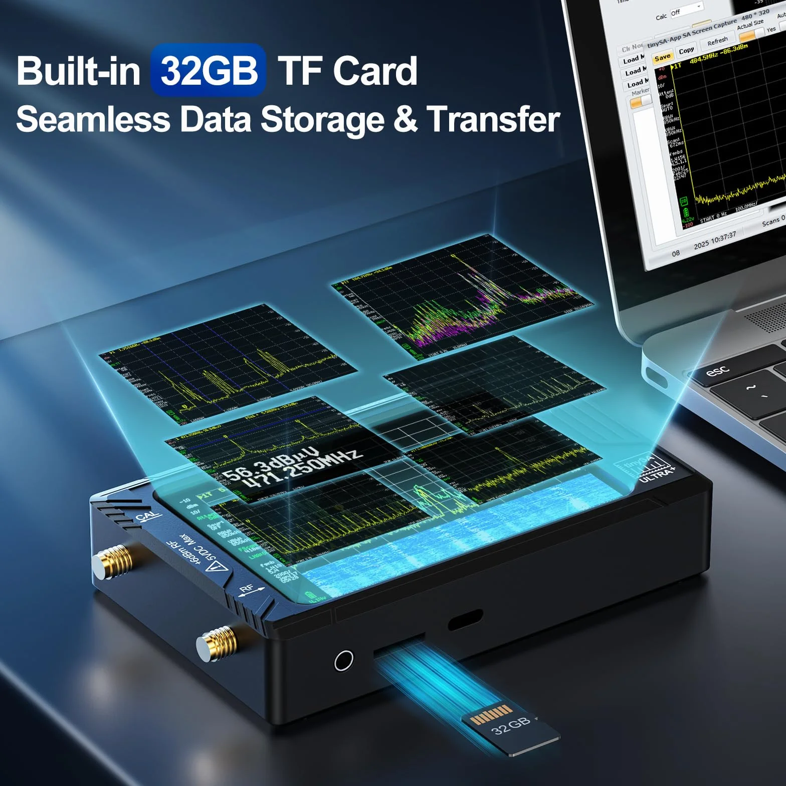 Analizador de espectro Tiny sa Ultra+ ZS-407 7,3 GHz