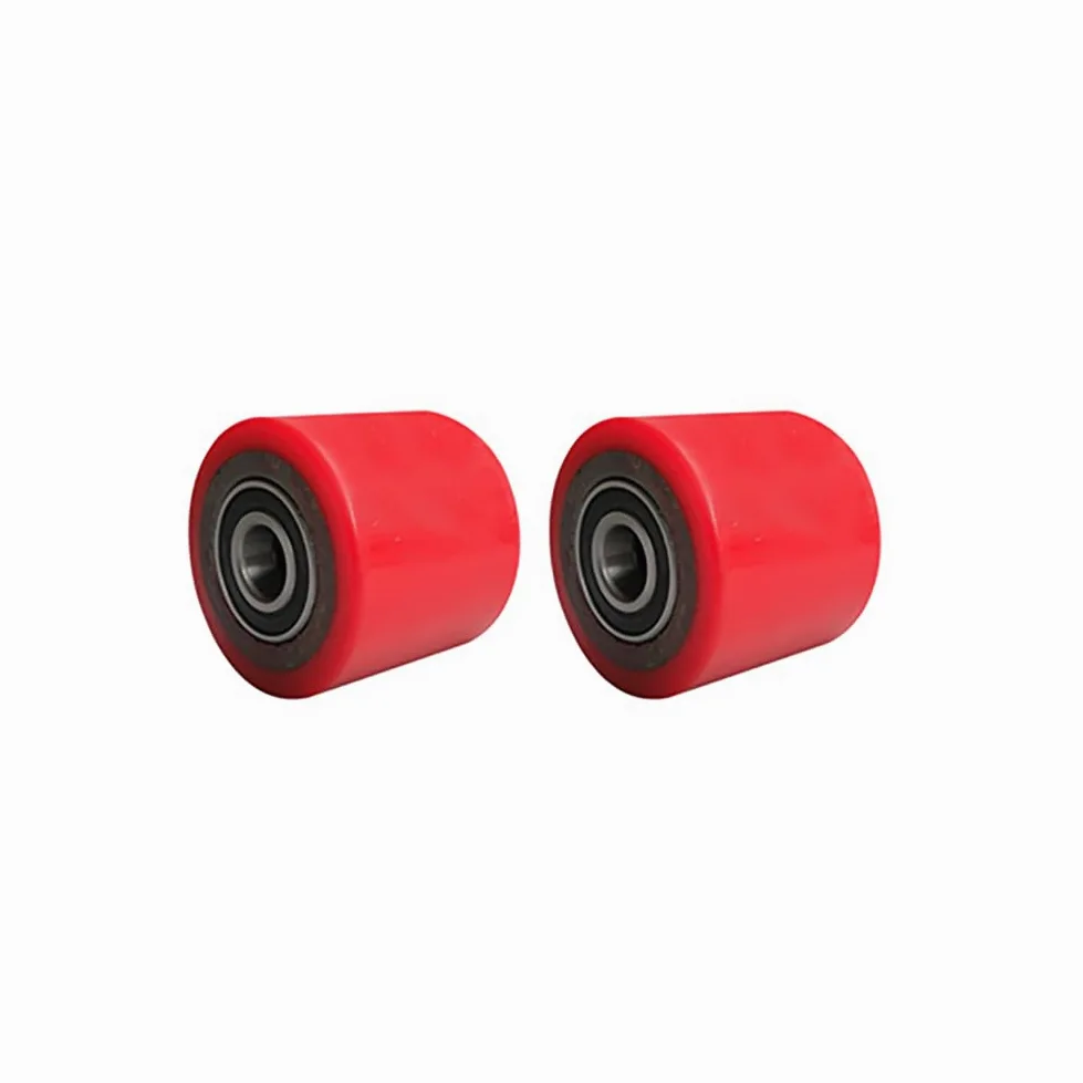 Rueda de tambor de carga de nailon, rodillos for transpaleta, juego de 2 con rodamiento 6204 integrado de 20 mm de diámetro, ruedas de poliuretano PU de alta resistencia, accesorios for montacargas hi