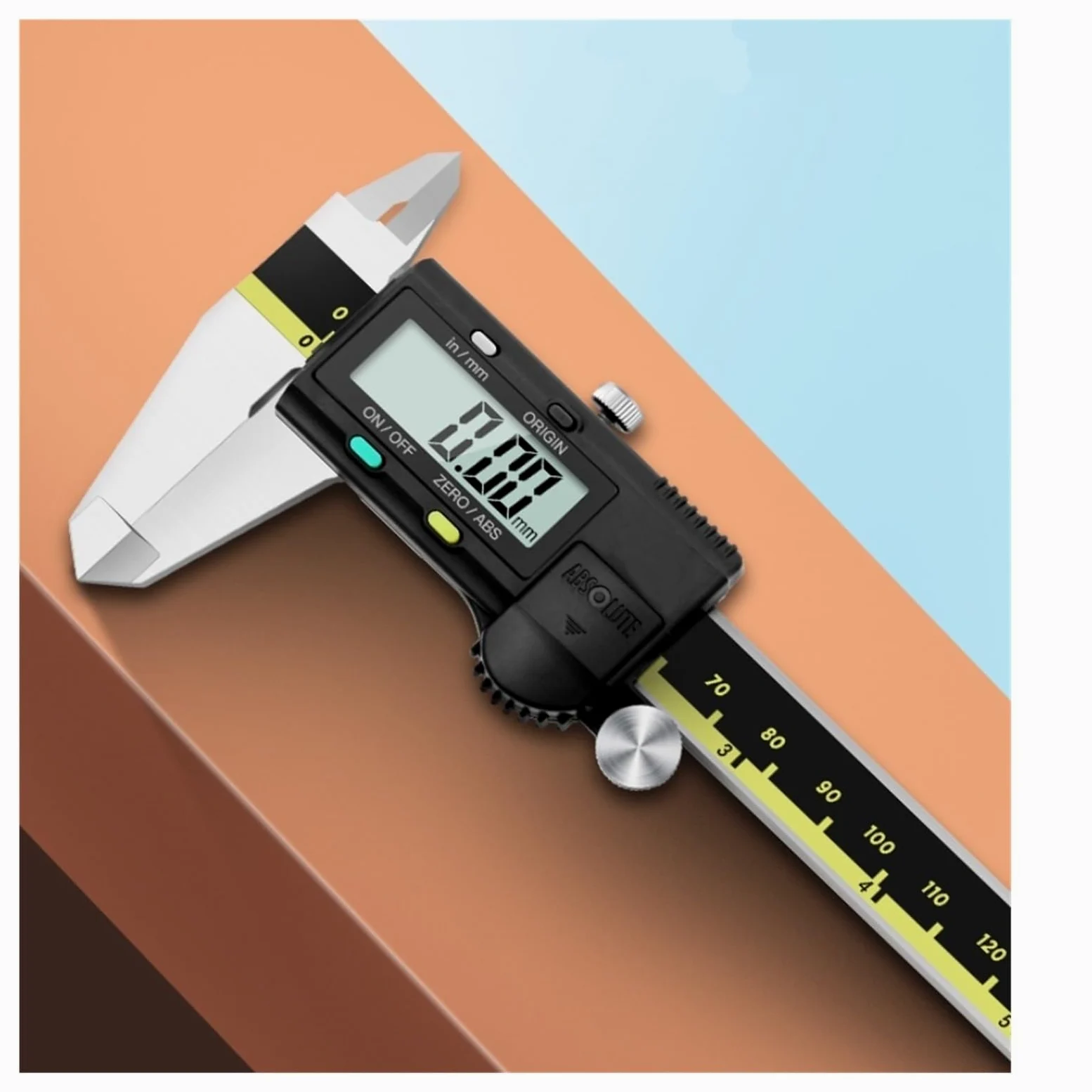 Pies de Rey Calibrador Vernier con Esfera Digital LCD, Herramientas de Regla Manual medición electrónica 150mm, 200mm y 300mm Acero Inoxidable(150mm 500-196-30)