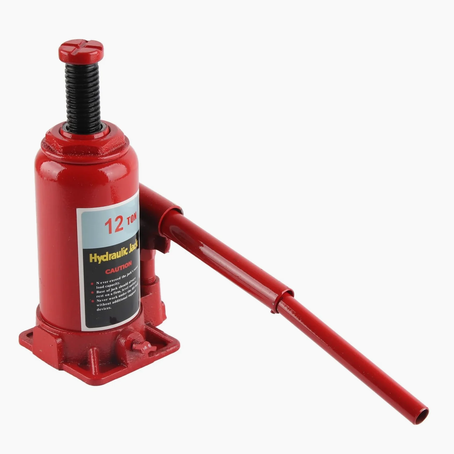 Cocoarm Gatos Hidráulicos de Botella, Gatos Hidráulicos de 12 Toneladas con Construcción de Placa de Acero Gruesa, Rango de Elevación de 195-370 Mm, Silla Ranurada y Base Ancha, para Construcción