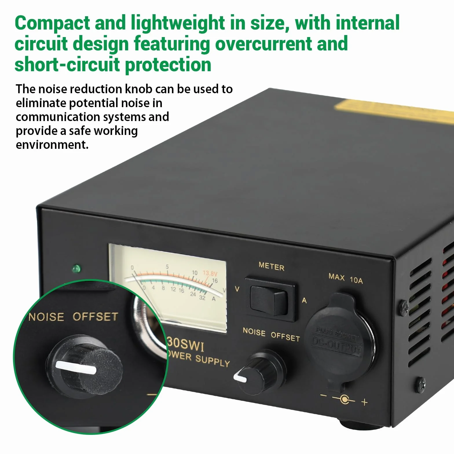 13,8 V 30 A Fuente de Alimentación de Mesa, Control de Reducción de Ruido, Fuente de Alimentación de Radio Amateur con Enchufe de Encendido, para Ondas Cortas y Estaciones Base en El Autom Ávil
