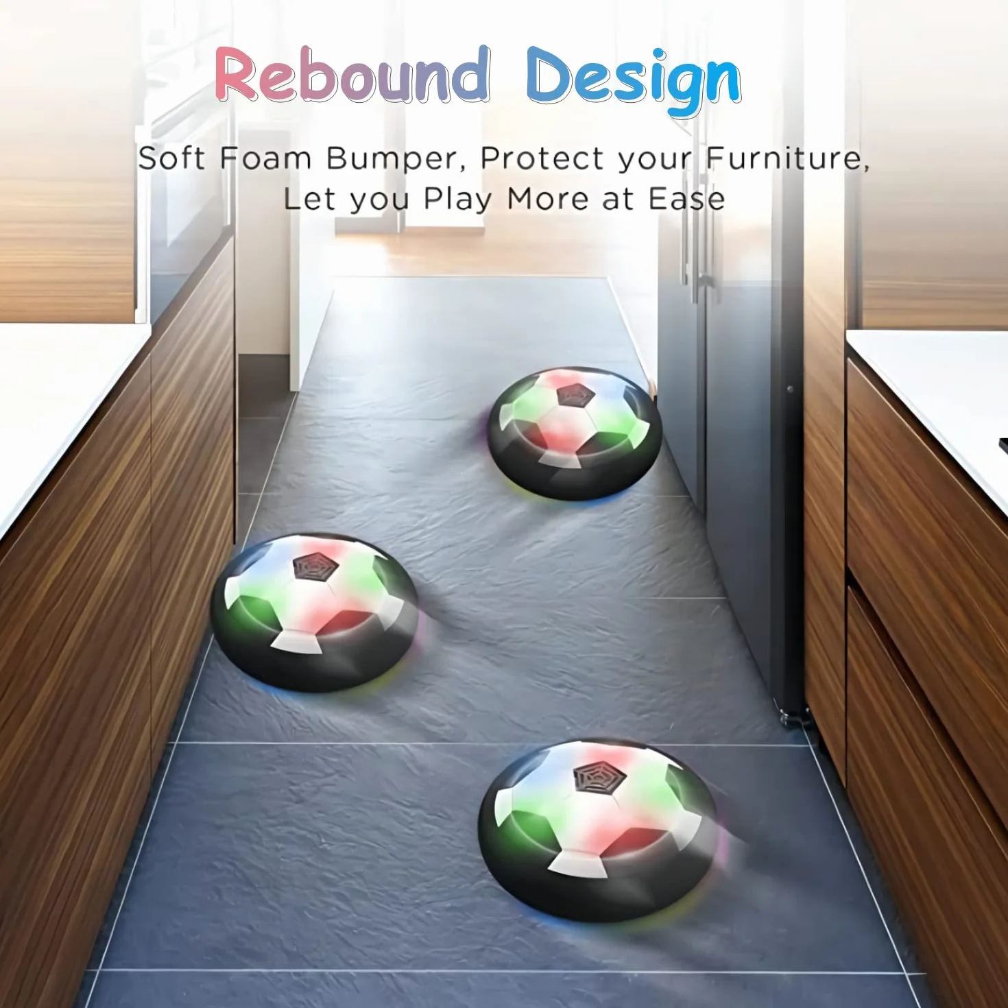 NIWWIN Balón de fútbol Hover LED, Juego eléctrico para interiores niños 3-12 años
