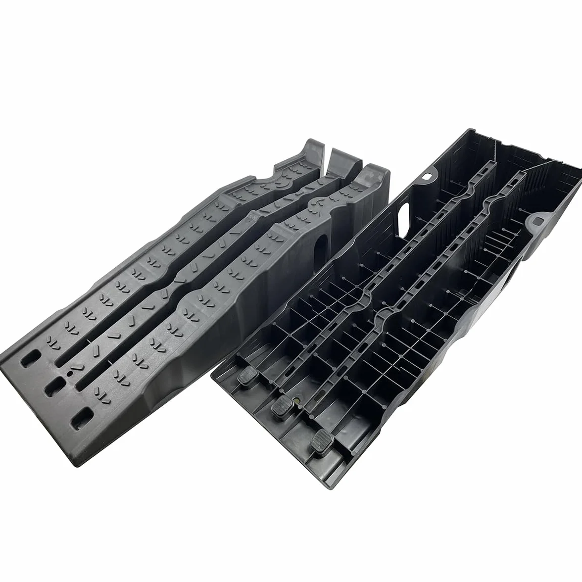 KATSU Tools Rampas de plástico para coche, 2 piezas, apilables, capacidad de 7.5 toneladas, rampas de garaje resistentes, 35.6 x 12 x 8.5 pulgadas, para levantar vehículos automotrices, servicio y