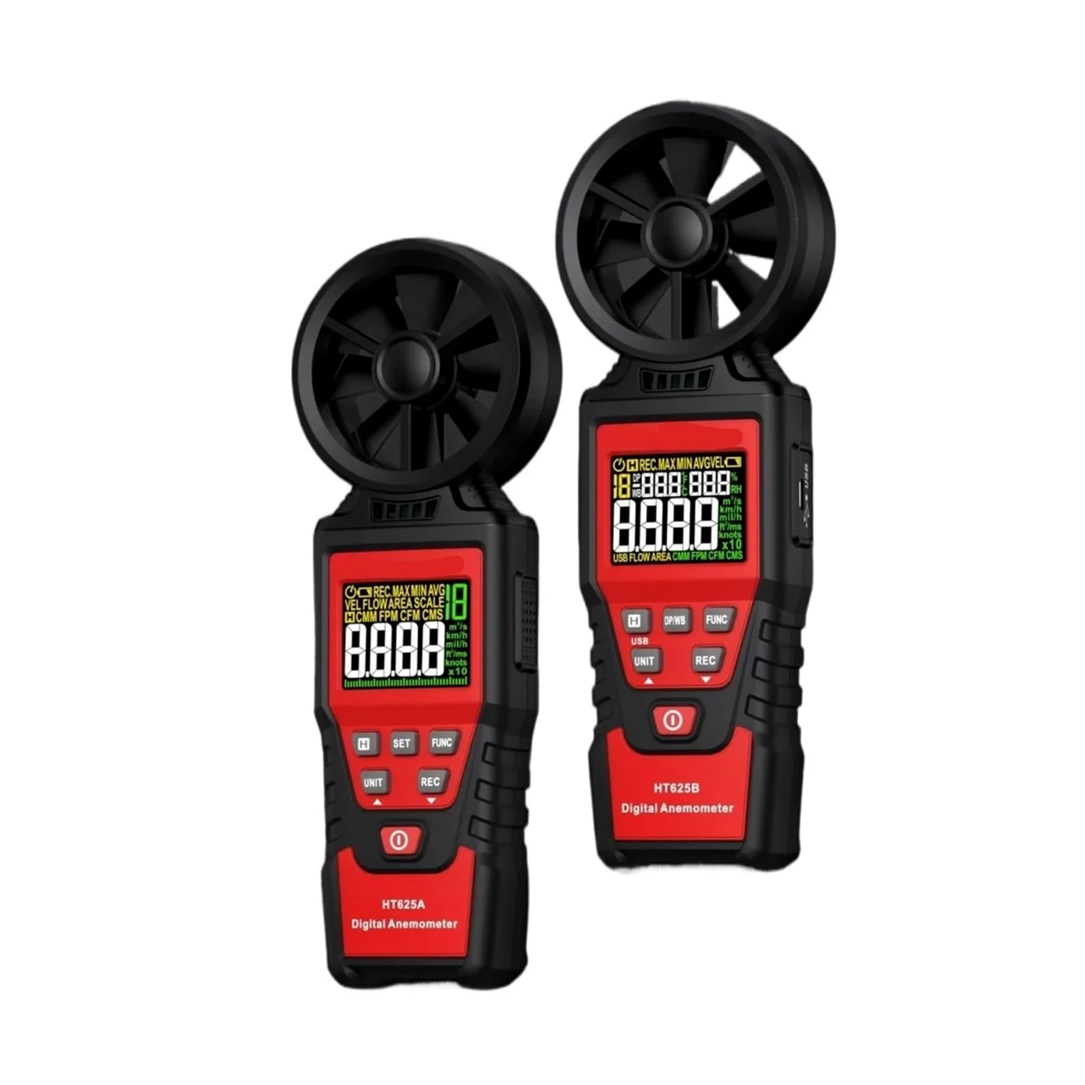 Anemómetro portátil HT625, medidor de velocidad del viento, anemómetro Digital mano, pantalla LCD(HT625B)