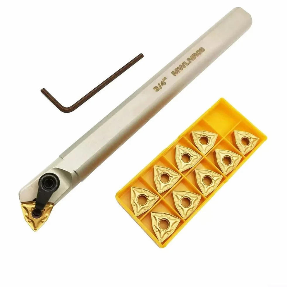 Niceminiwall ZQ1616R-2 Herramienta de ranurado de corte de ranurado + 10 piezas de insertos de torneado de carburo SP200 para CNC