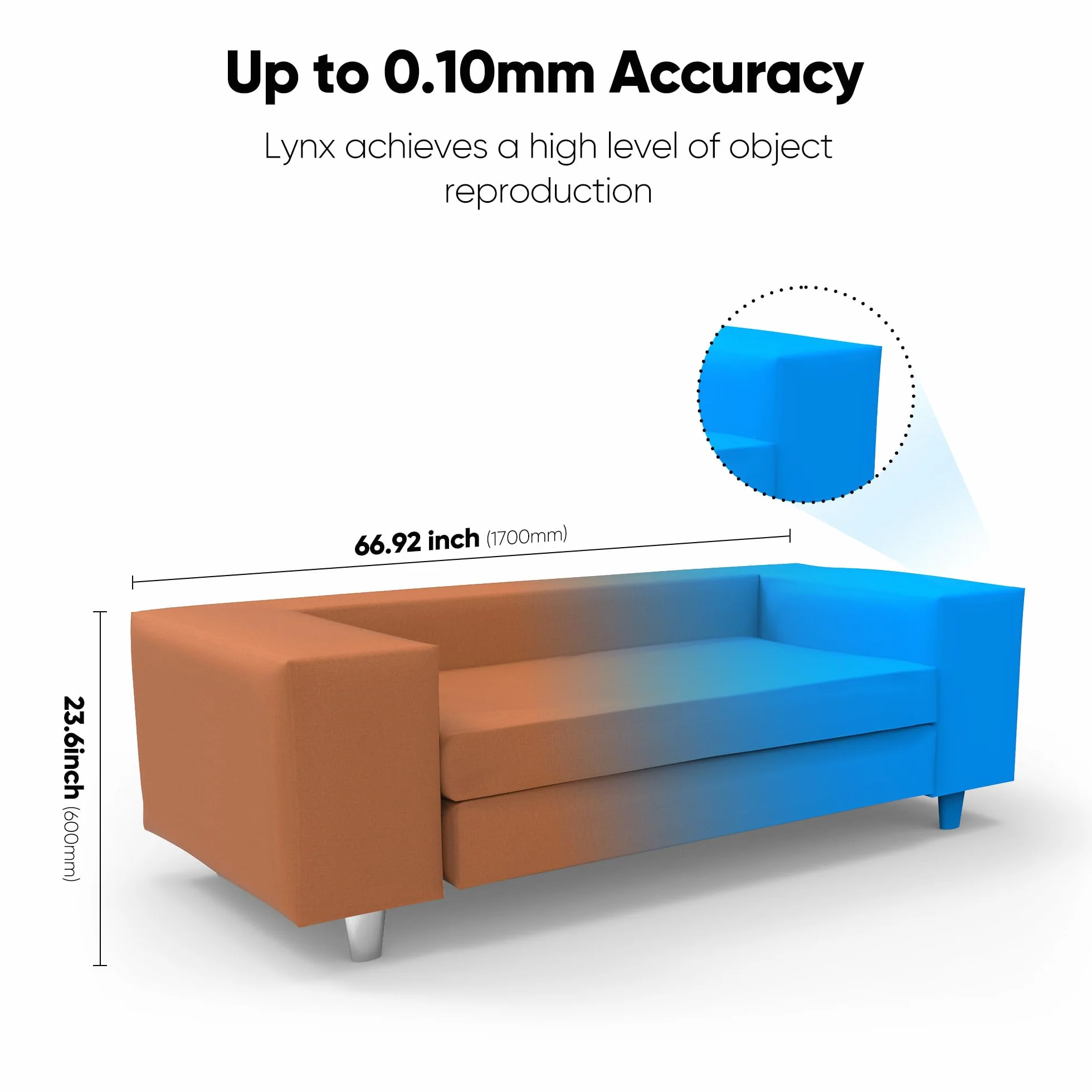 Escáner 3D Lynx 3DMakerpro precisión de 0,1 mm y velocidad de escaneo de 10 FPS Escáner 3D portátil para diseño de modelo de impresión 3D - Paquete premium