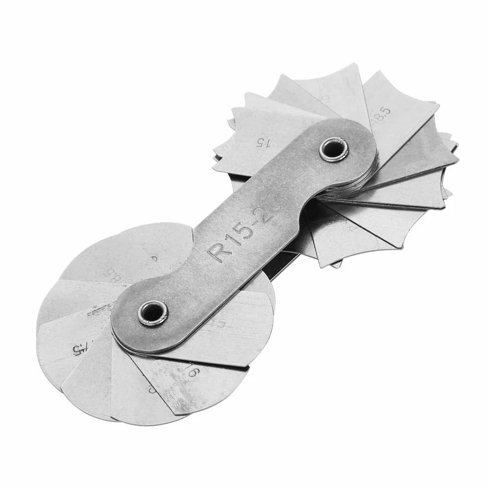 Acero Inoxidable Radius Fillet Gauge Cóncavo Convexo Herramienta de Medición R15-25MM