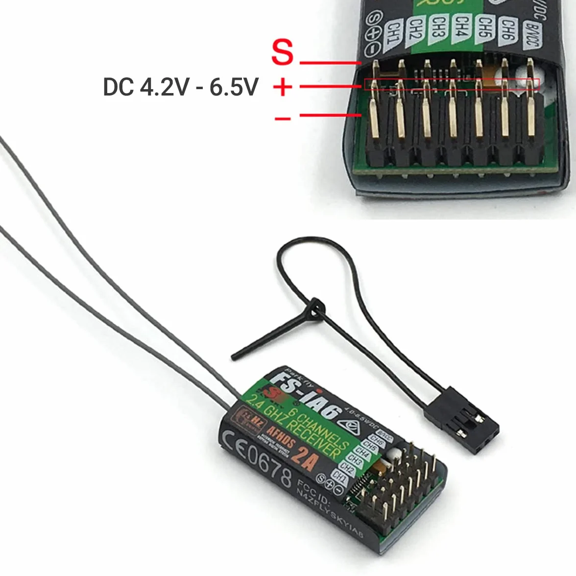 Flysky FS-i6 6 Canales Transmisor RC y Receptor FS-iA6 2.4GHz inalámbrico para Aviones y Helicópteros RC