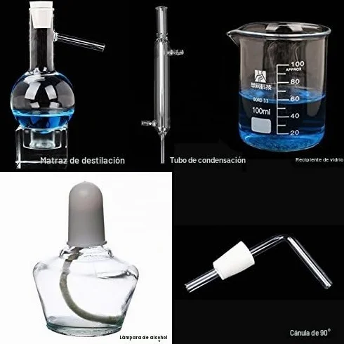 Alambique de cristal destilador laboratorio 100 ml destilación agua aceites esenciales alcohol industria científica