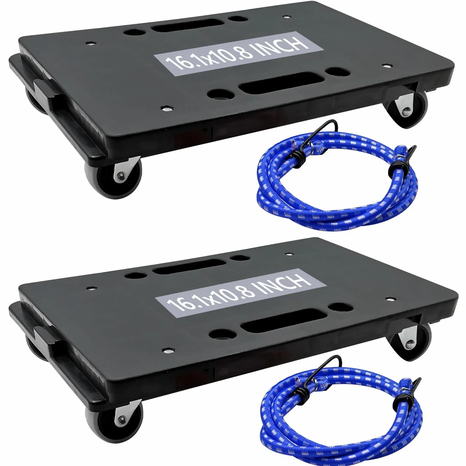 Carro rodante para muebles, 2 paquetes de mudanzas de muebles con 4 ruedas, plataforma plana resistente para mover muebles, capacidad de 440 libras, carrito de diseño entrelazado (2, negro)