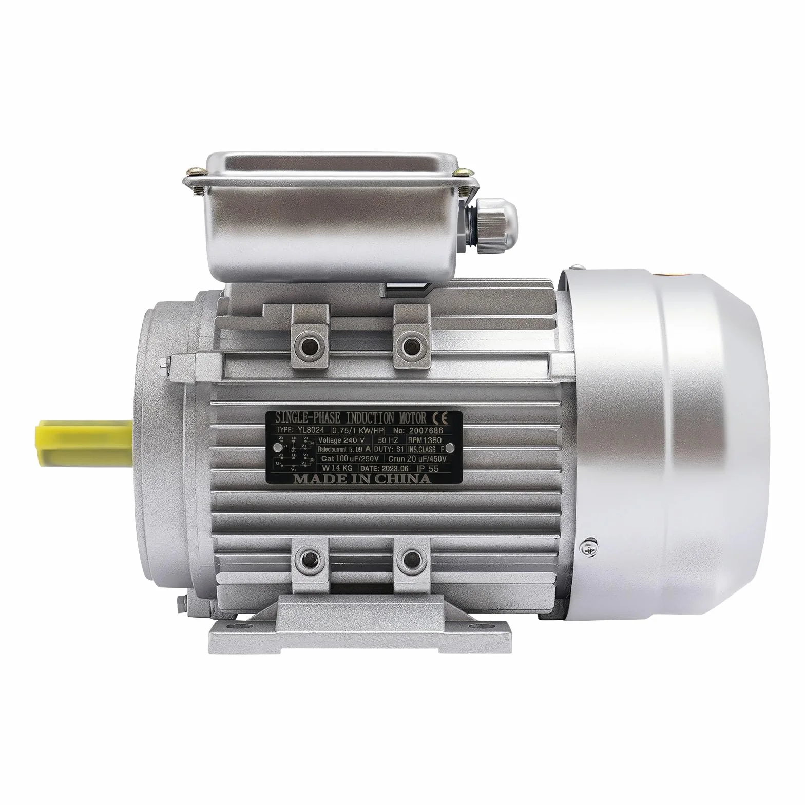 Motor eléctrico pequeños 750 W 240 V 1380 U/min 50 Hz 0,75 kW Diámetro del eje 19 mm