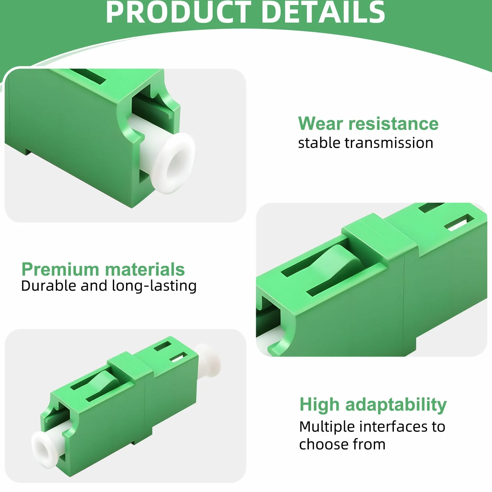 Adaptador de Fibra Óptica LC/APC Monomodo Simplex Pack de 8