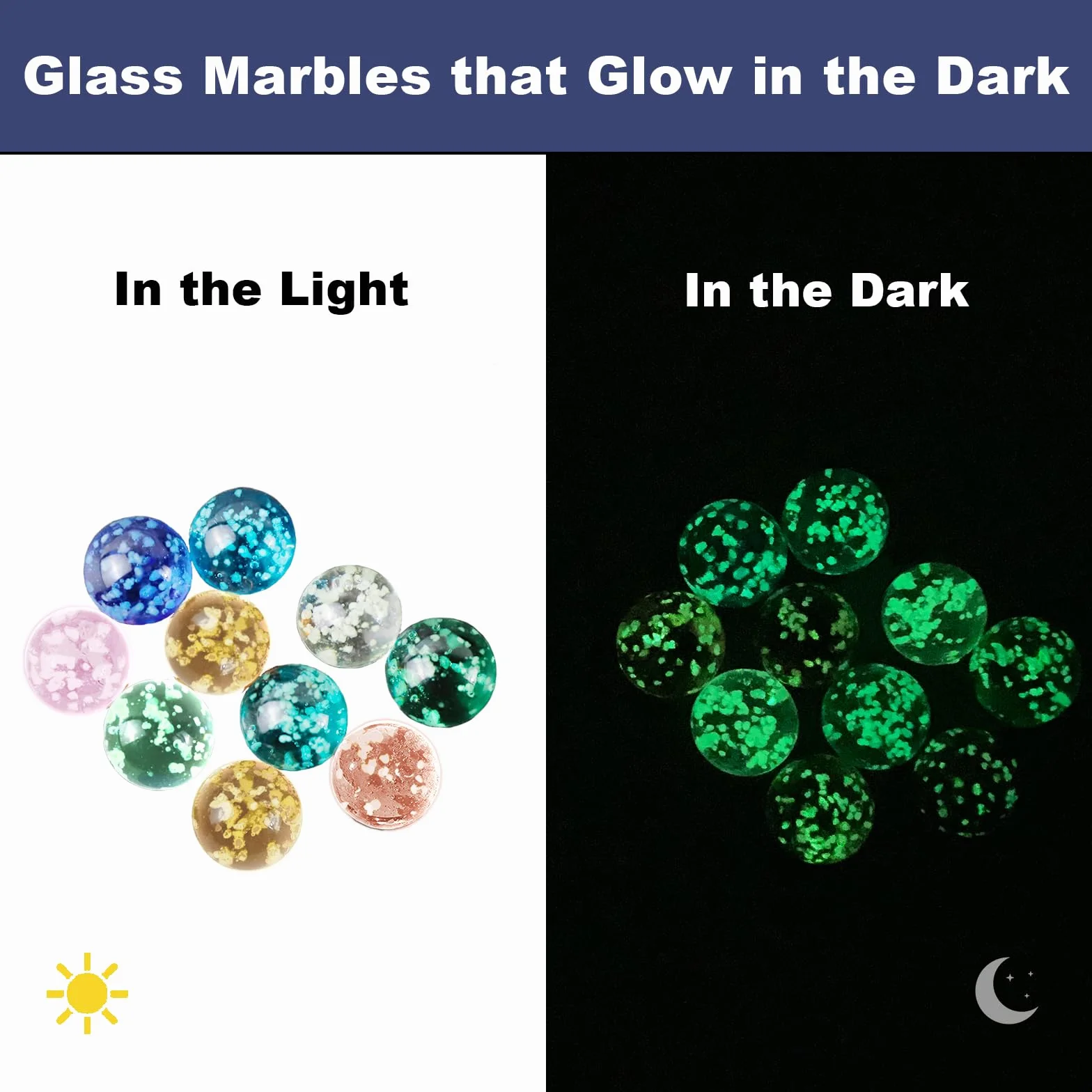 Bolas de Cristal Fosforescente Multicolor para Juegos de Carreras 10 Unidades