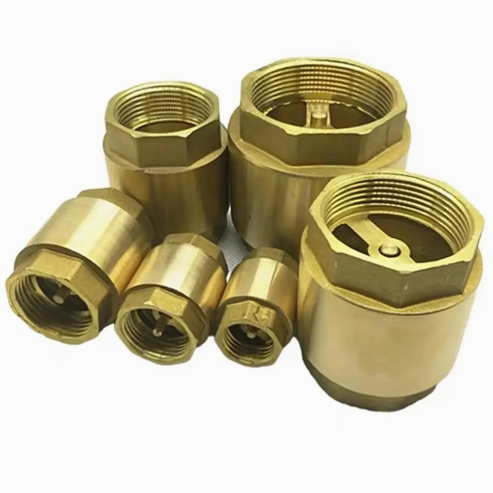 1/2 3/4 1 1-1/4 1-1/2 2 pulgadas latón hexagonal en línea resorte válvula de retención unidireccional válvula antirretorno 1 Uds (Size : 1-1/2")