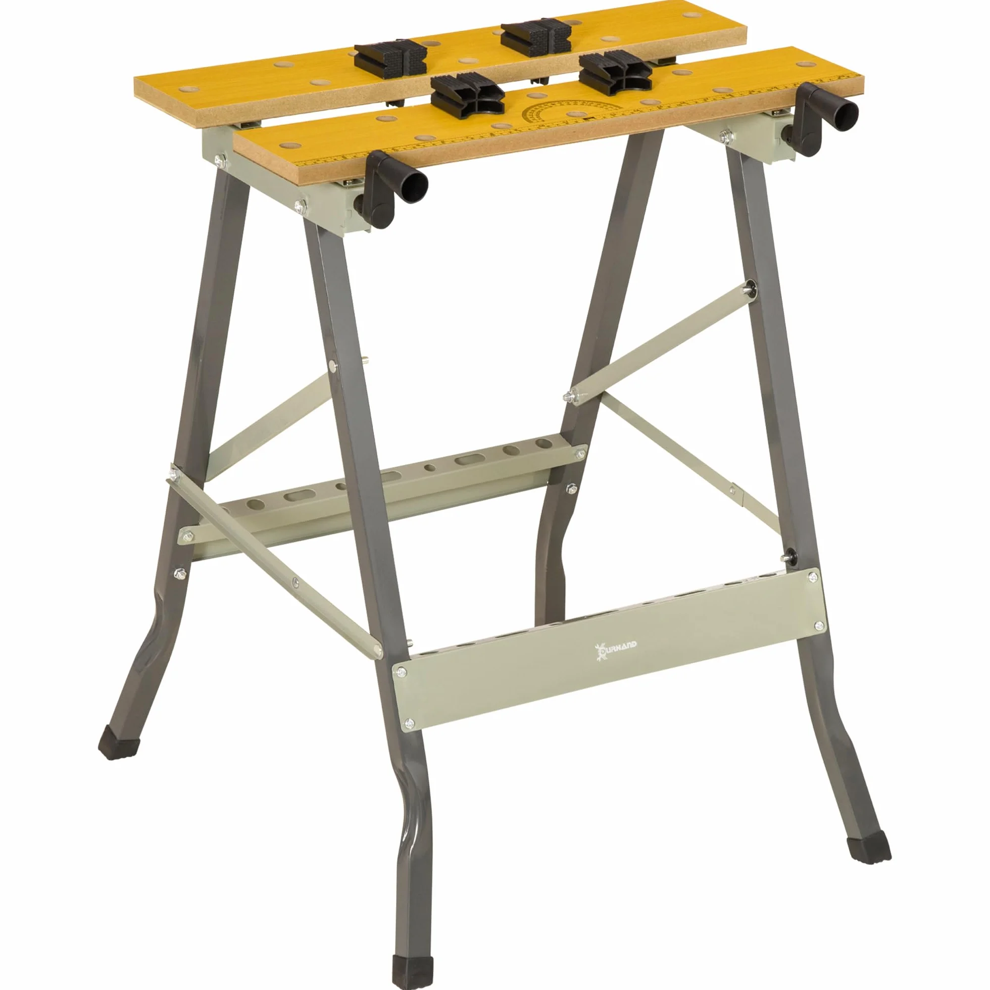 DURHAND Banco de Trabajo Plegable 4 en 1, Mesa de Trabajo con Abrazaderas Ajustables, Carga 100 kg, 62,5x60,5x78,5 cm