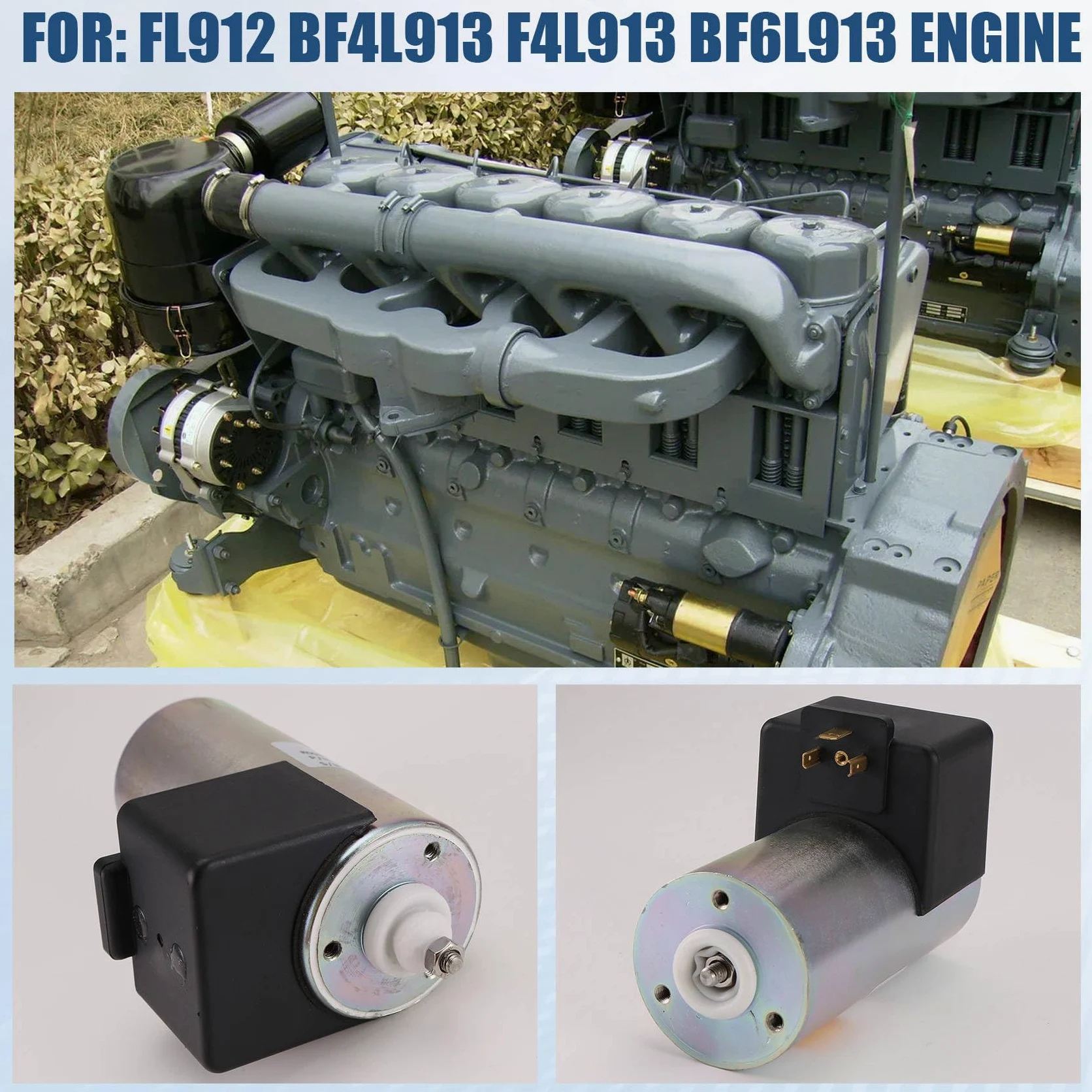 Actuador de Válvula Solenoide de Parada de 12 V 0118-1663 para Deutz Motor FL912 BF4L913 F4L913 BF6L913 01181663/0118 1663