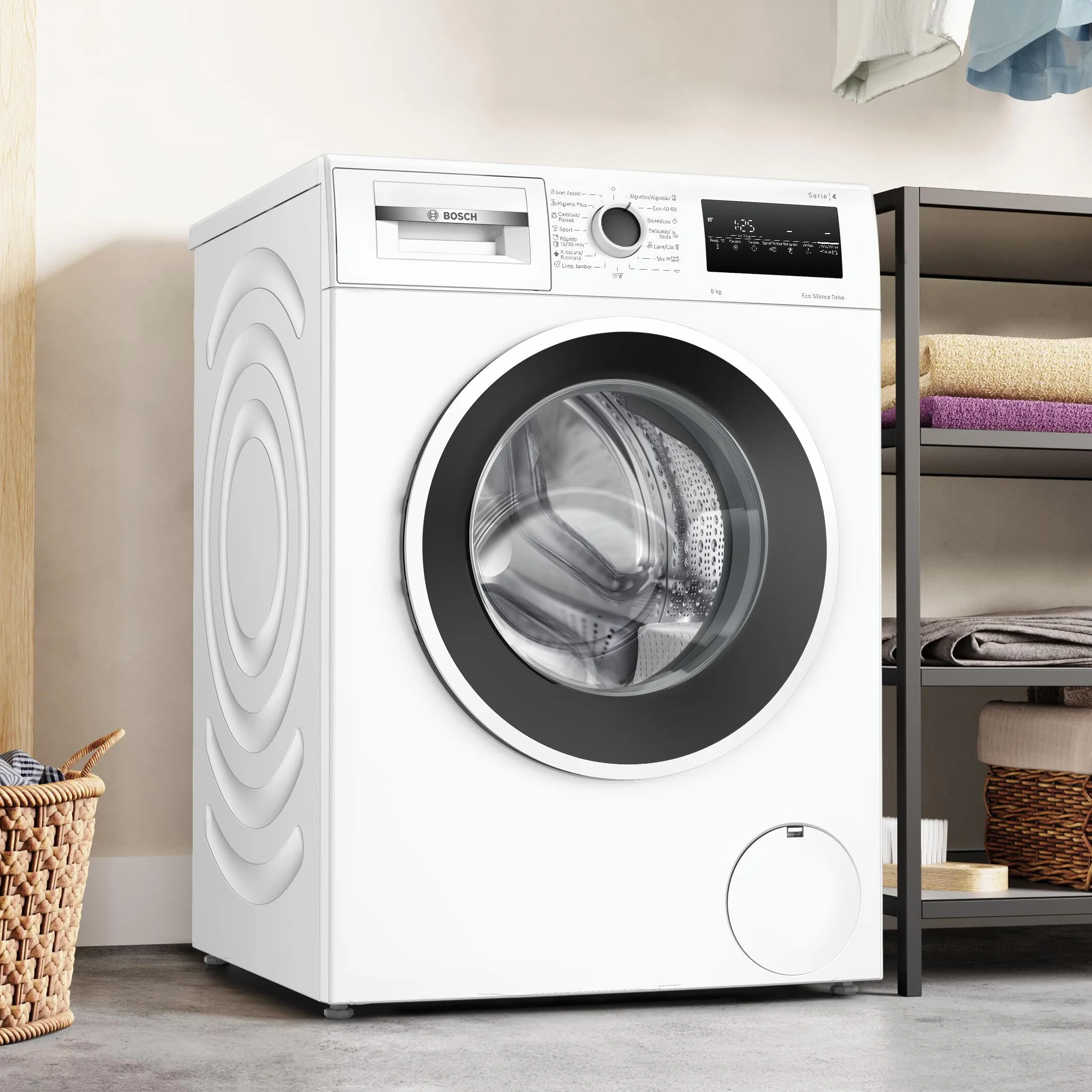 Bosch Lavadora Serie 4 8 kg Iron Assist biała WAN24280ES