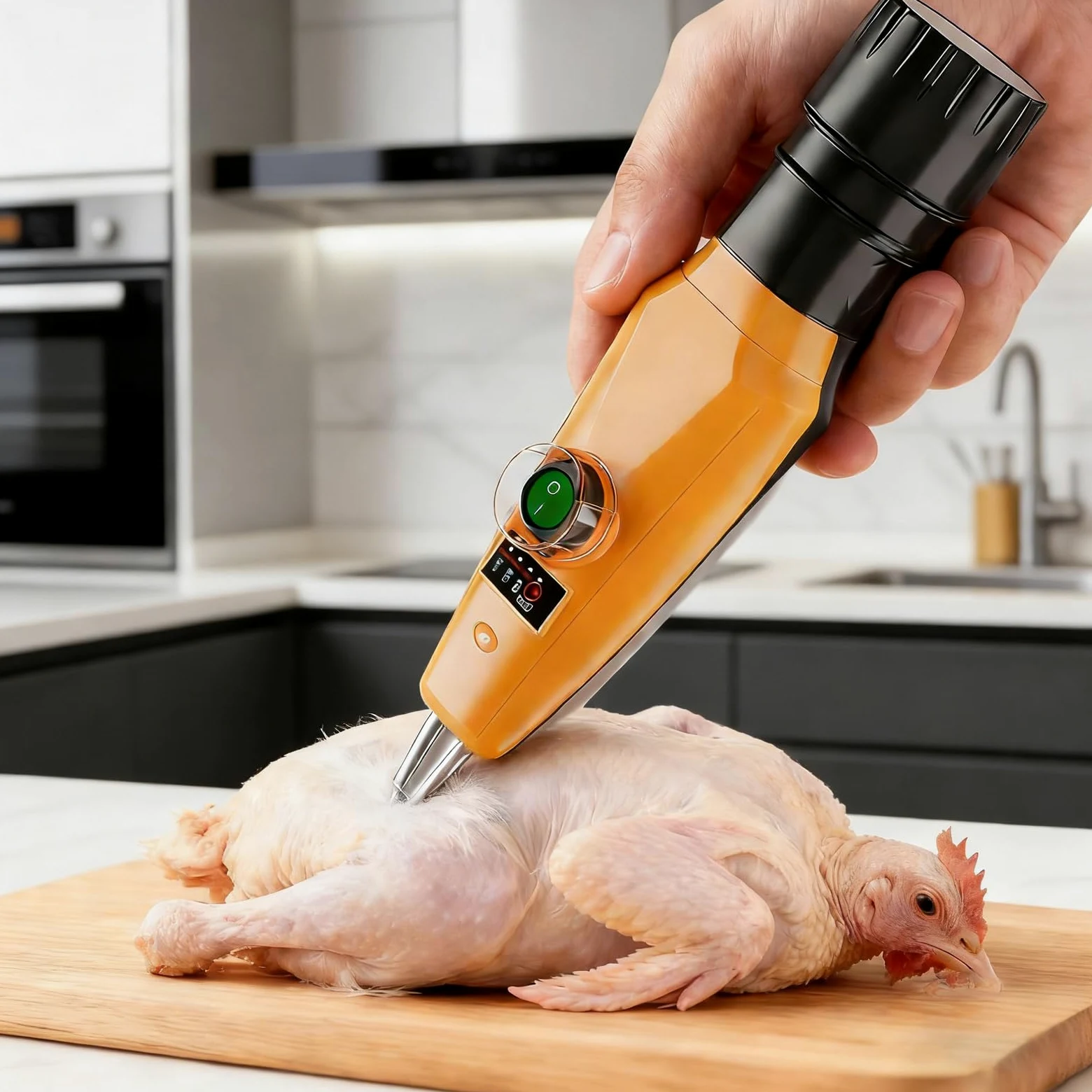 Máquina eléctrica para desplumar aves de corral, 13000 RPM de mano con punta de cono desmontable e indicador LED, para quitar plumas finas y alfileres