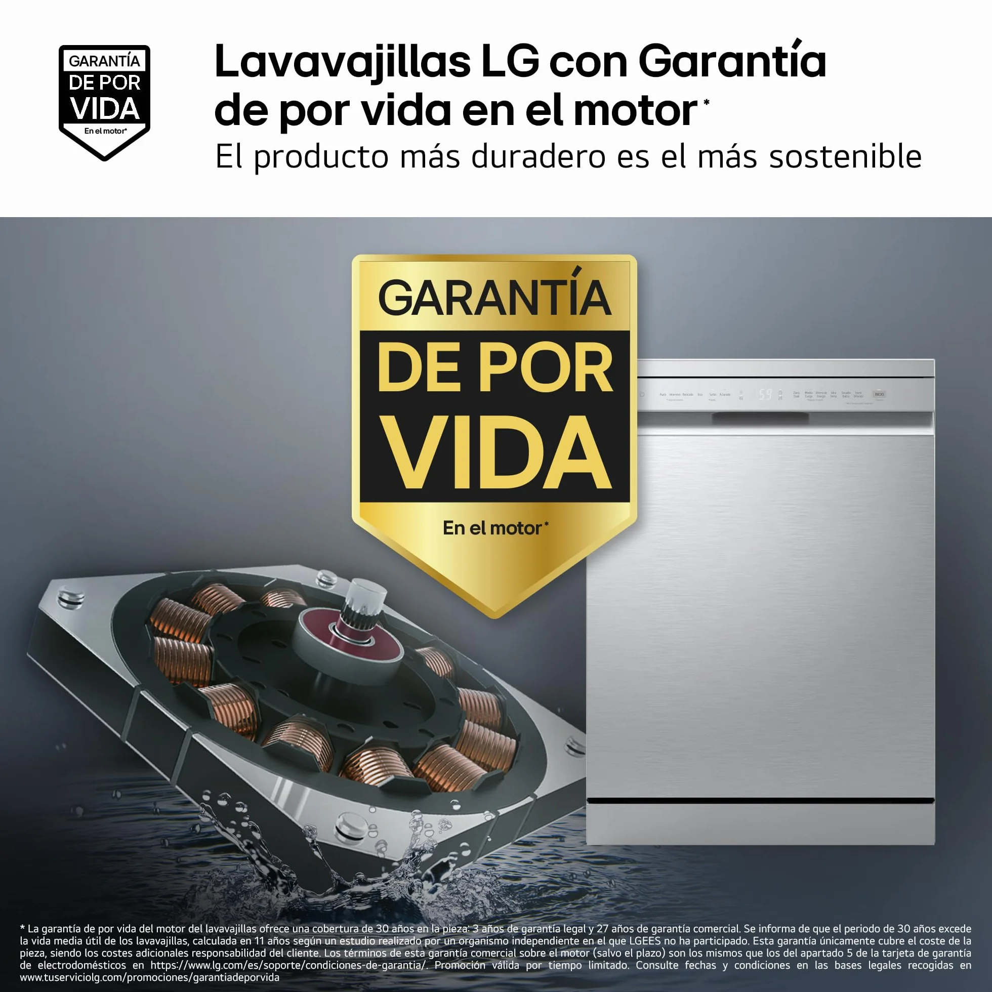 LG DF273FV Lavavajillas QuadWash Steam EasyRack Bandeja Cubiertos Smart Diagnosis Apertura Automática A 14 Inox Antihuellas