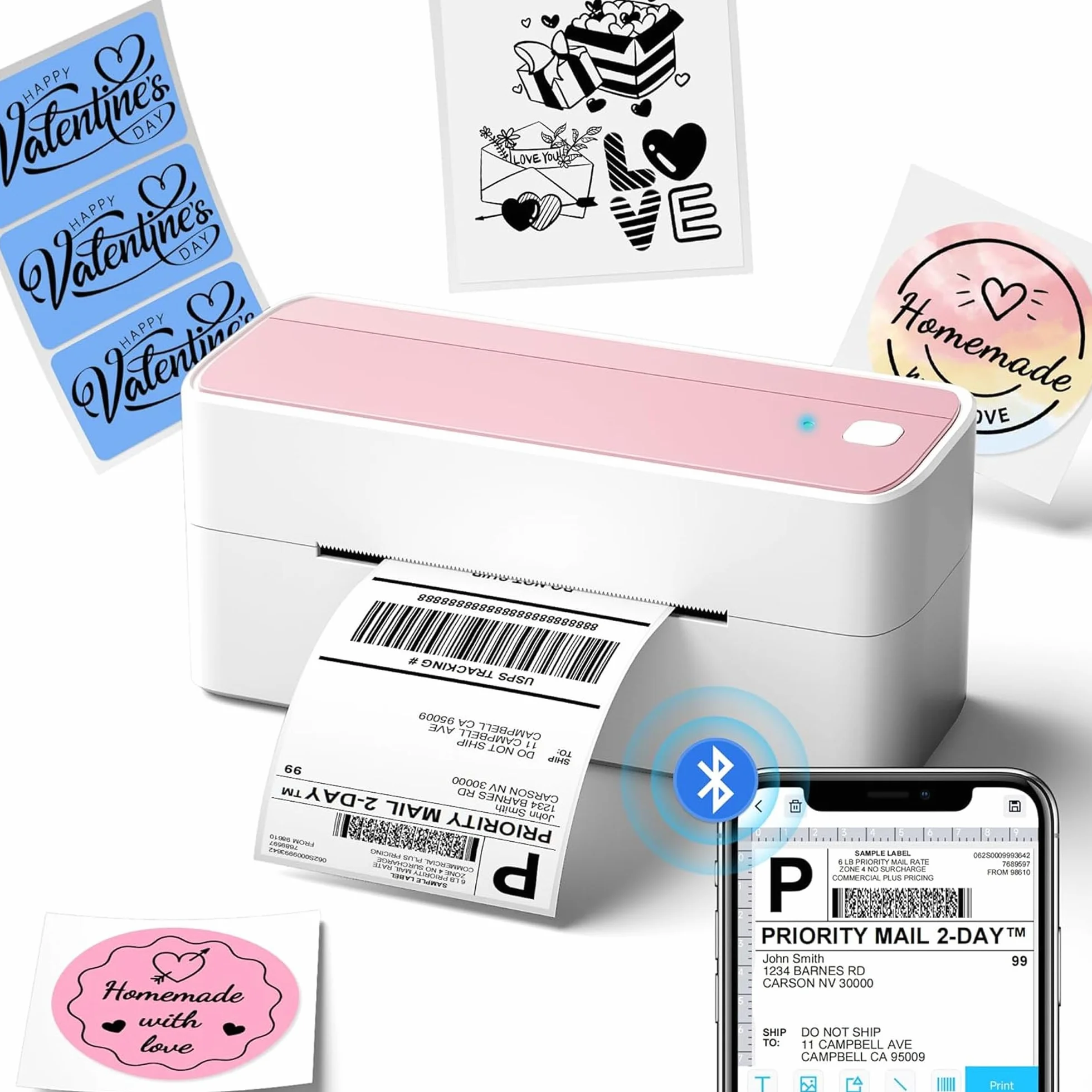 Phomemo 241BT Impresora Etiquetas Autoadhesivas, Impresora Termica Etiquetas Adhesivas 4x6, Label Printer Compatibile con Amazon, DHL, Etsy, DPD, UPS, Ebay & Shopify